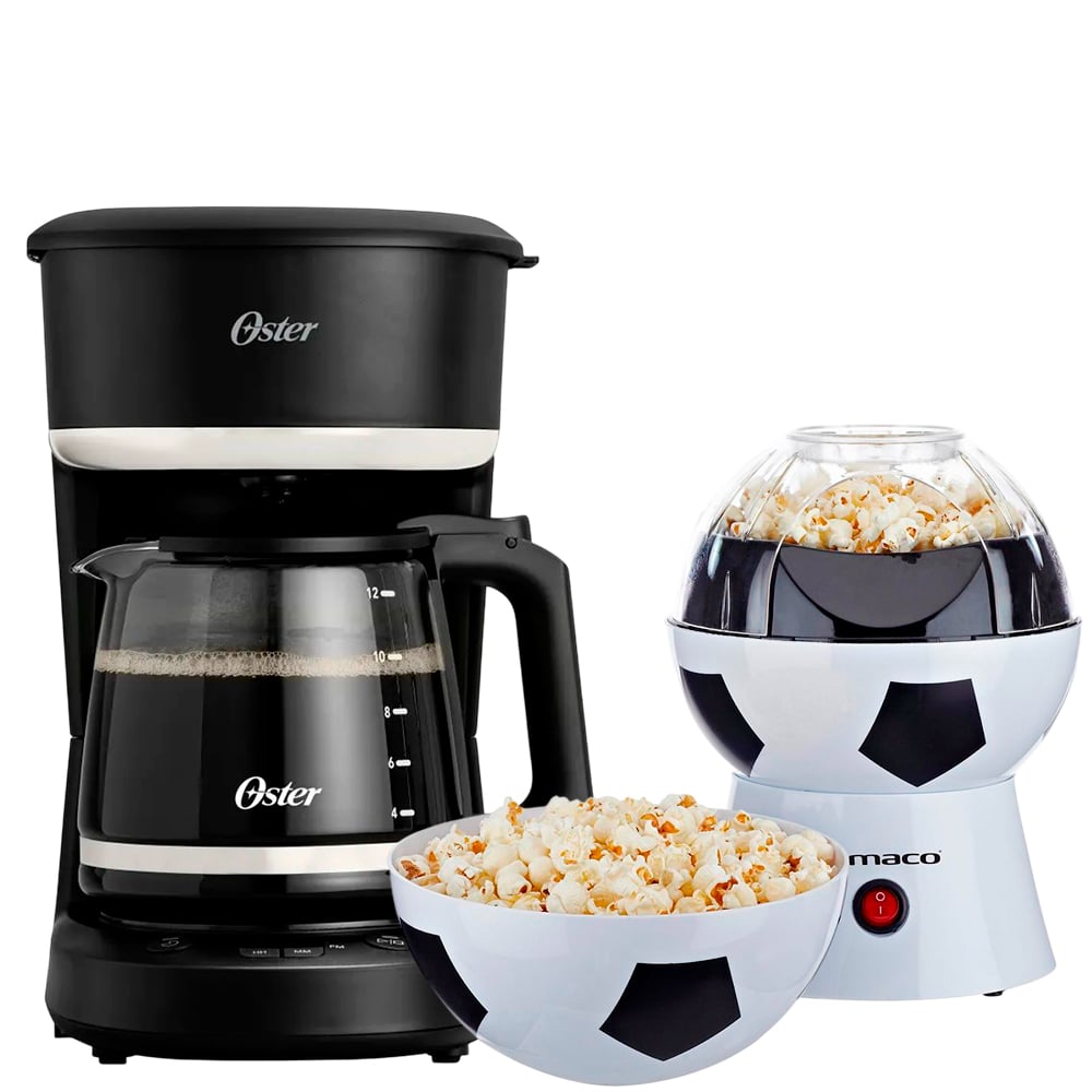 CAFETERA PROGRAMABLE DE 12 TZA OSTER BVSTDCP121B + MÁQUINA DE POP CORN IMACO - 1