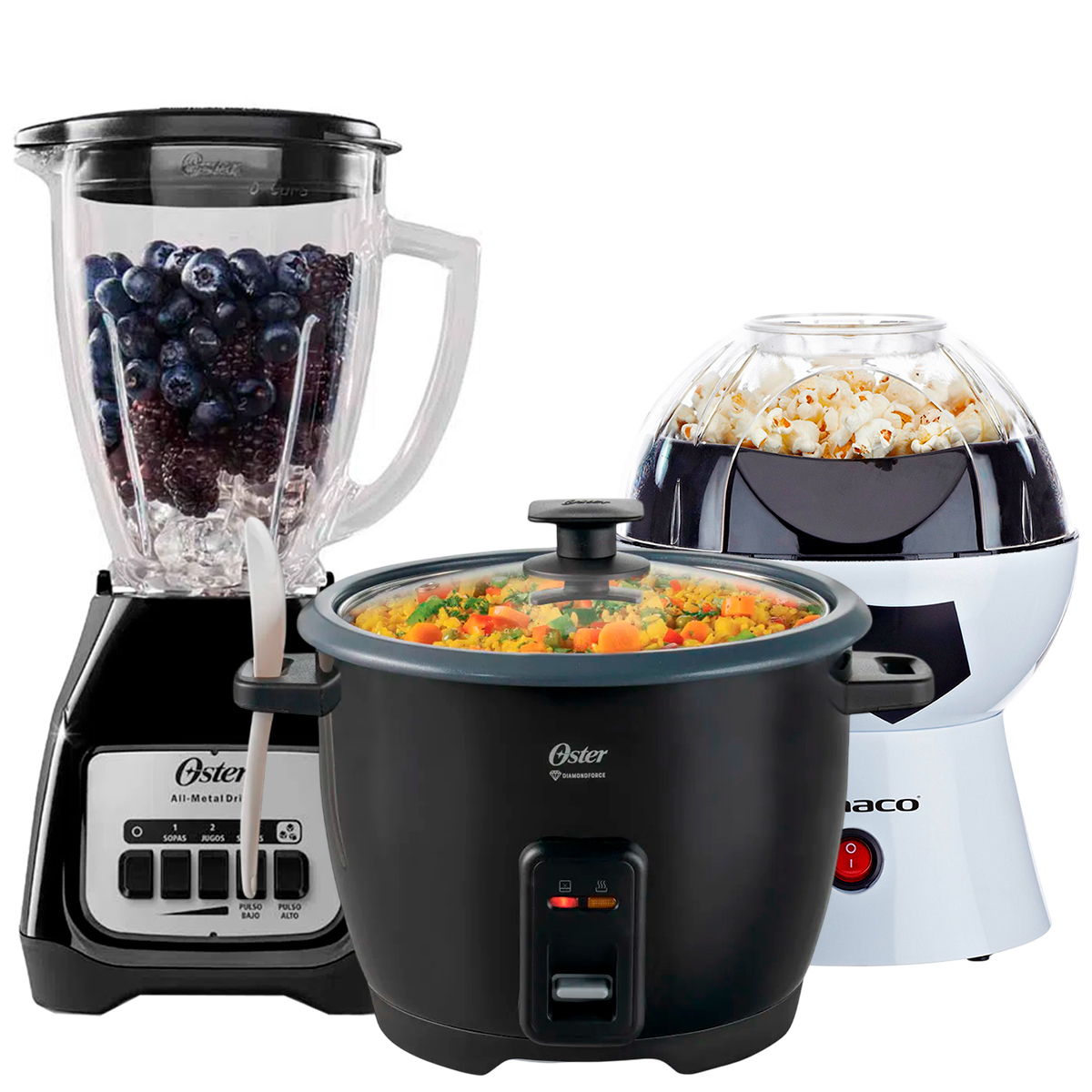 TRICOMBO LICUADORA OSTER MAS OLLA ARROCERA + MÁQUINA DE POP CORN IMACO - 2