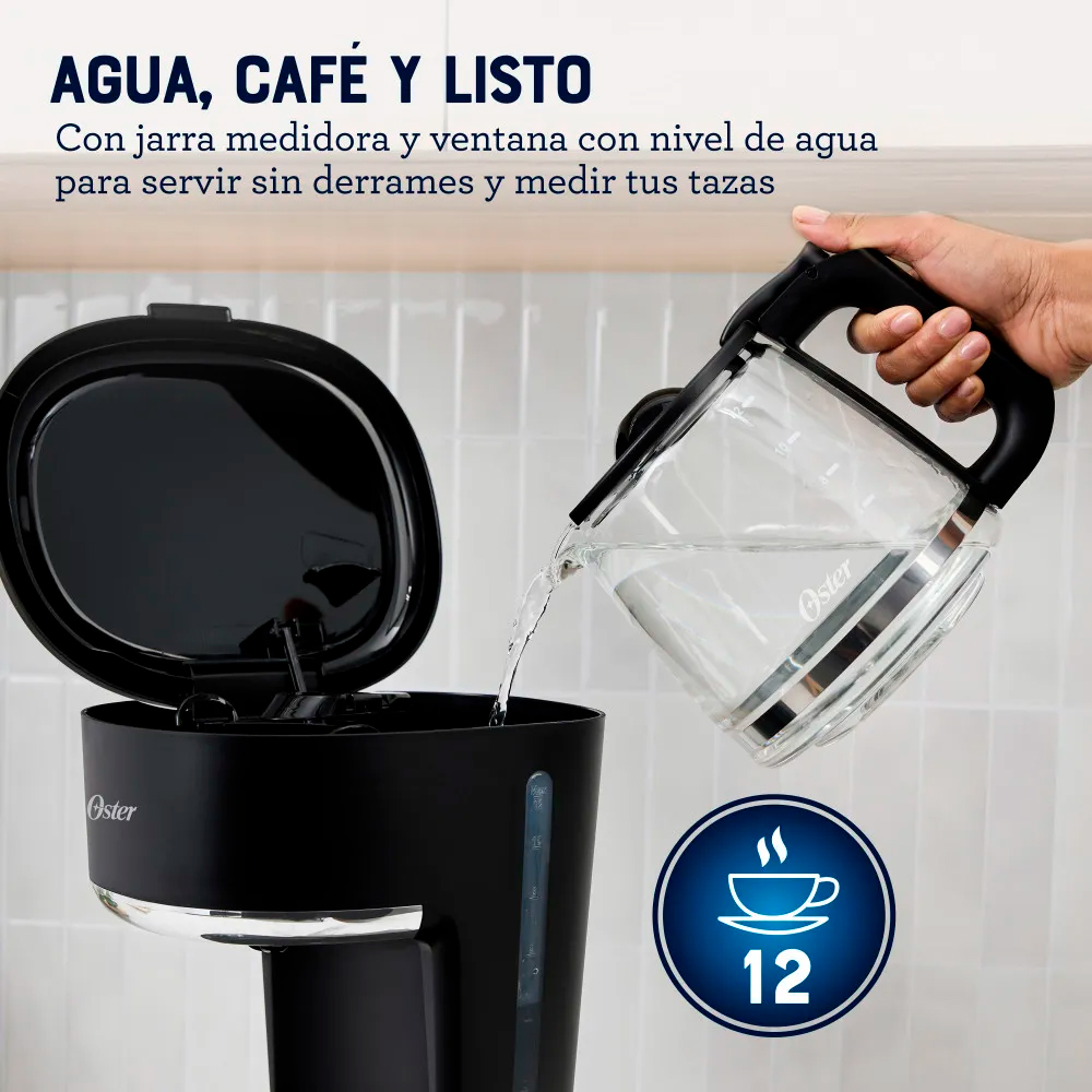 CAFETERA PROGRAMABLE OSTER BVSTDCP121B + TAZA TERMICA CONTIGO DE ACERO INOXIDABLE BLANCO - 8