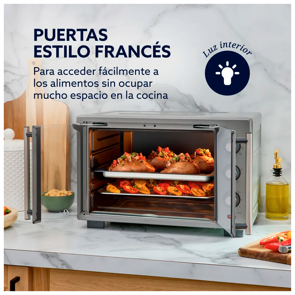 HORNO DE 35 LITROS CON FREIDORA DE AIRE Y PUERTAS FRANCESAS OSTER TSSTTV35FDMAFNS - 8