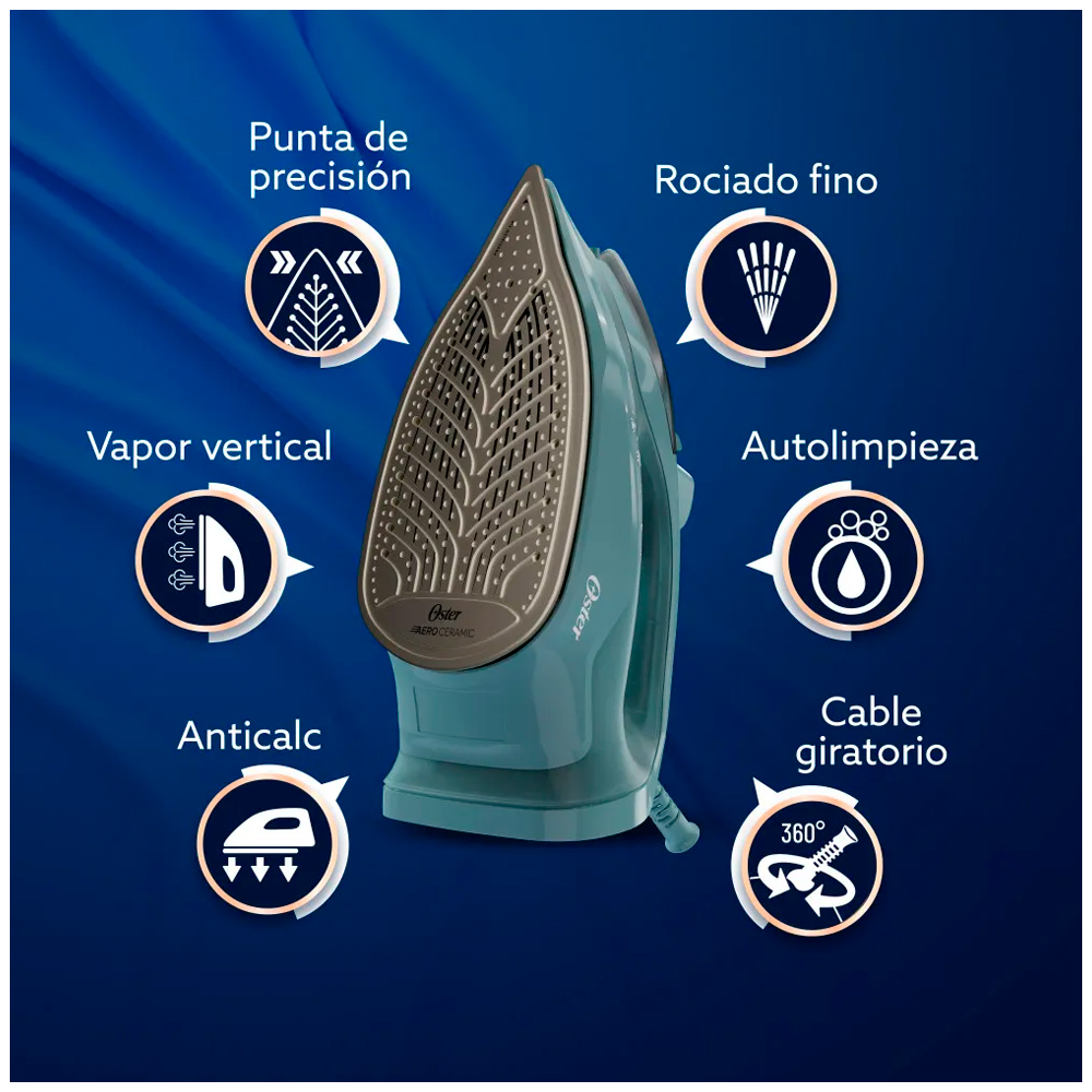PLANCHA DE VAPOR AEROGLIDE OSTER GCSTAC7001 VERDE CLARO - 5