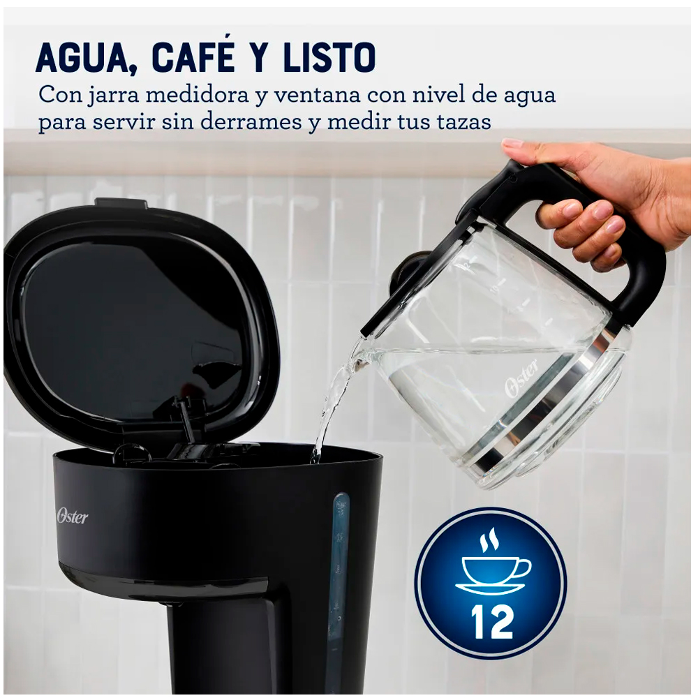 CAFETERA 12 TAZAS CON FILTRO REUTILIZABLE OSTER BVSTDCS121B - 3