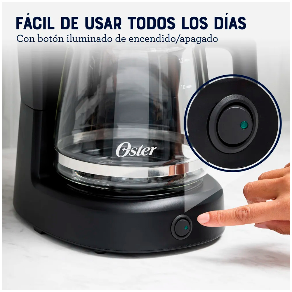 CAFETERA 12 TAZAS CON FILTRO REUTILIZABLE OSTER BVSTDCS121B - 6