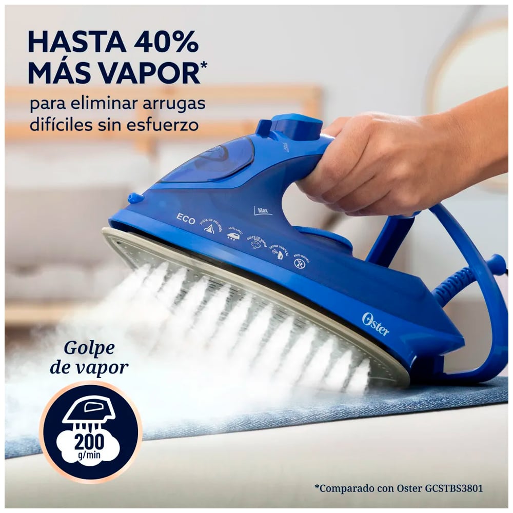 PLANCHA DE VAPOR OSTER GCSTAC7601 AEROGLIDE PLUS S7600 AZUL CLARO - 2