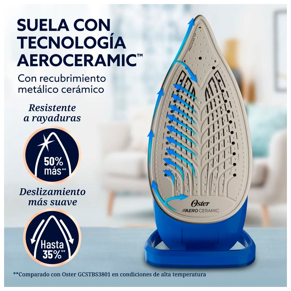 PLANCHA DE VAPOR OSTER GCSTAC7601 AEROGLIDE PLUS S7600 AZUL CLARO - 4