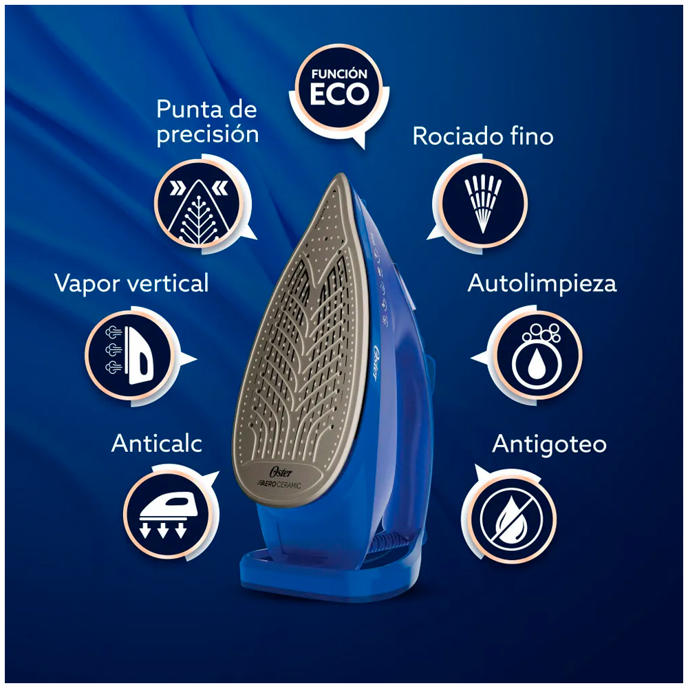 PLANCHA DE VAPOR OSTER GCSTAC7601 AEROGLIDE PLUS S7600 AZUL CLARO - 6