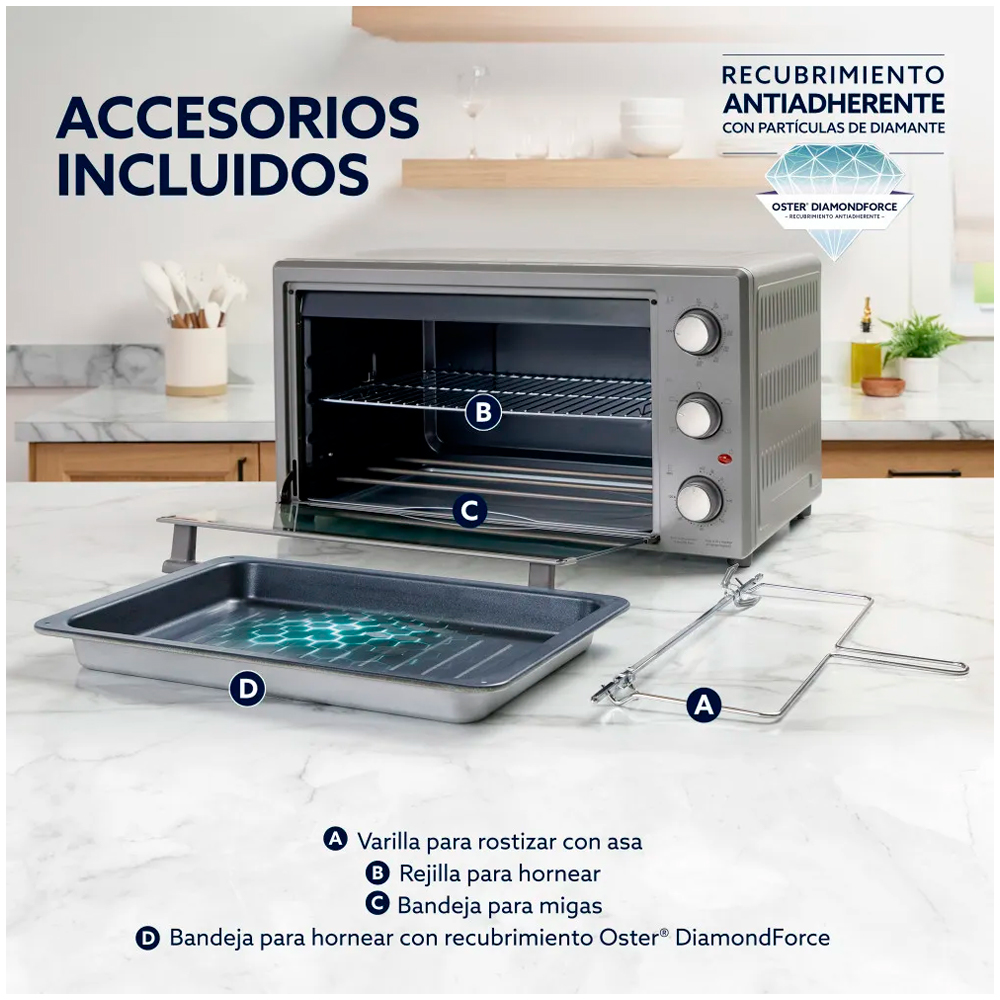 HORNO ELECTRICO TSSTTV60MNS DE 60 L OSTER CON ROTISERO - 5