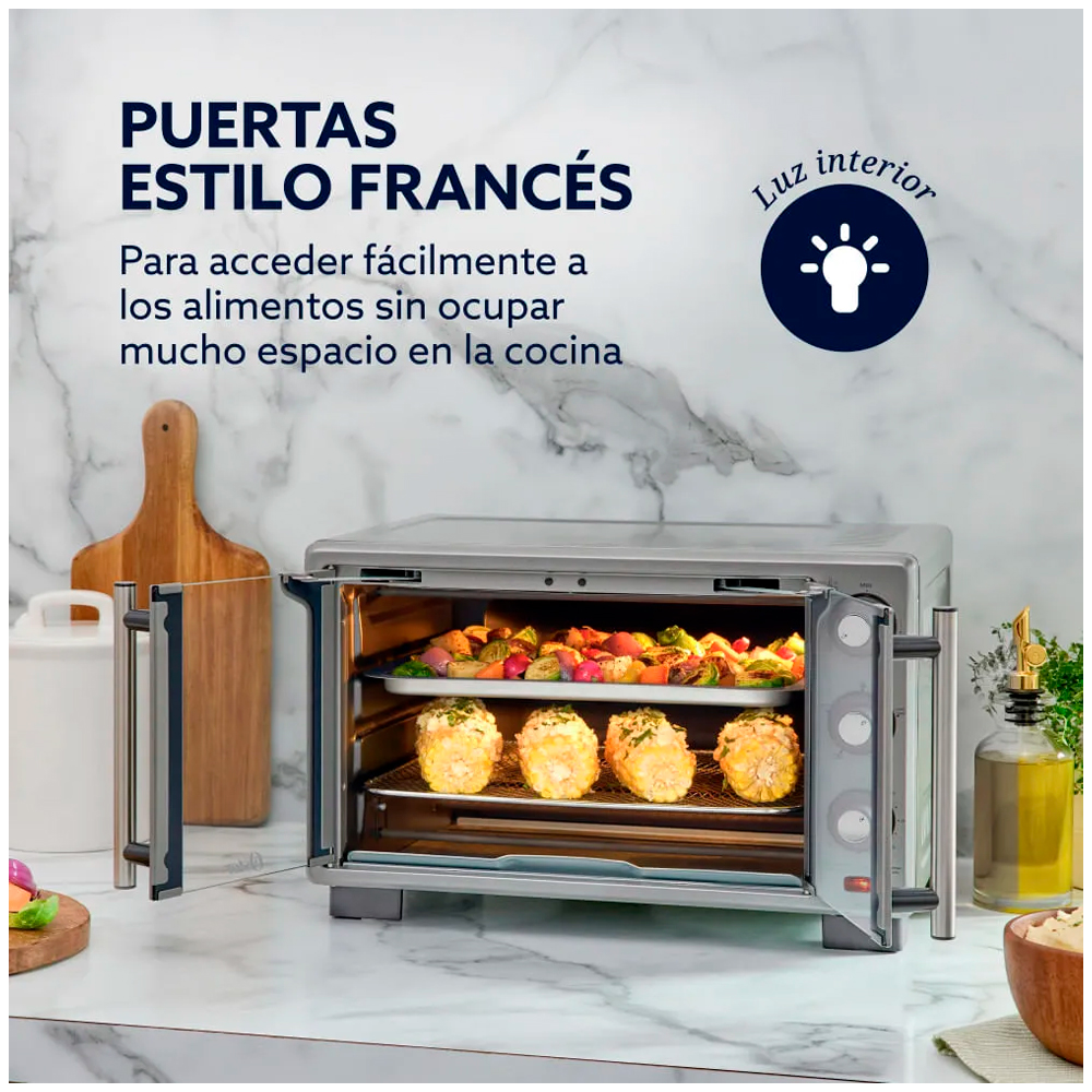HORNO DE 25L CON FREIDORA DE AIRE OSTER TSSTTV25FDMAFNS PUERTA FRANCESA - 3