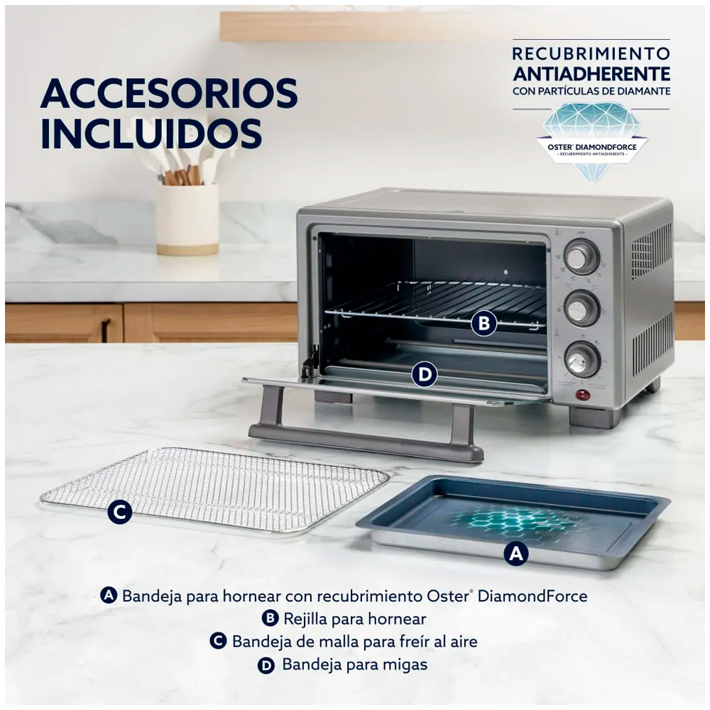 HORNO DE 17 LITROS OSTER CON FREIDORA DE AIRE TSSTTV17MAFNS - 5