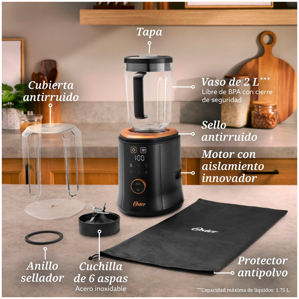 LICUADORA SILENCIOSA PROFESIONAL BLSTQP-ST OSTER QUIETPRO - 9
