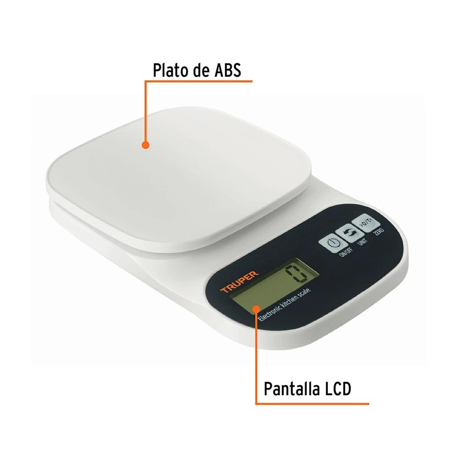 BALANZA COCINA GRAMERA DIGITAL 5KG TRUPER BASE-5EP - 3