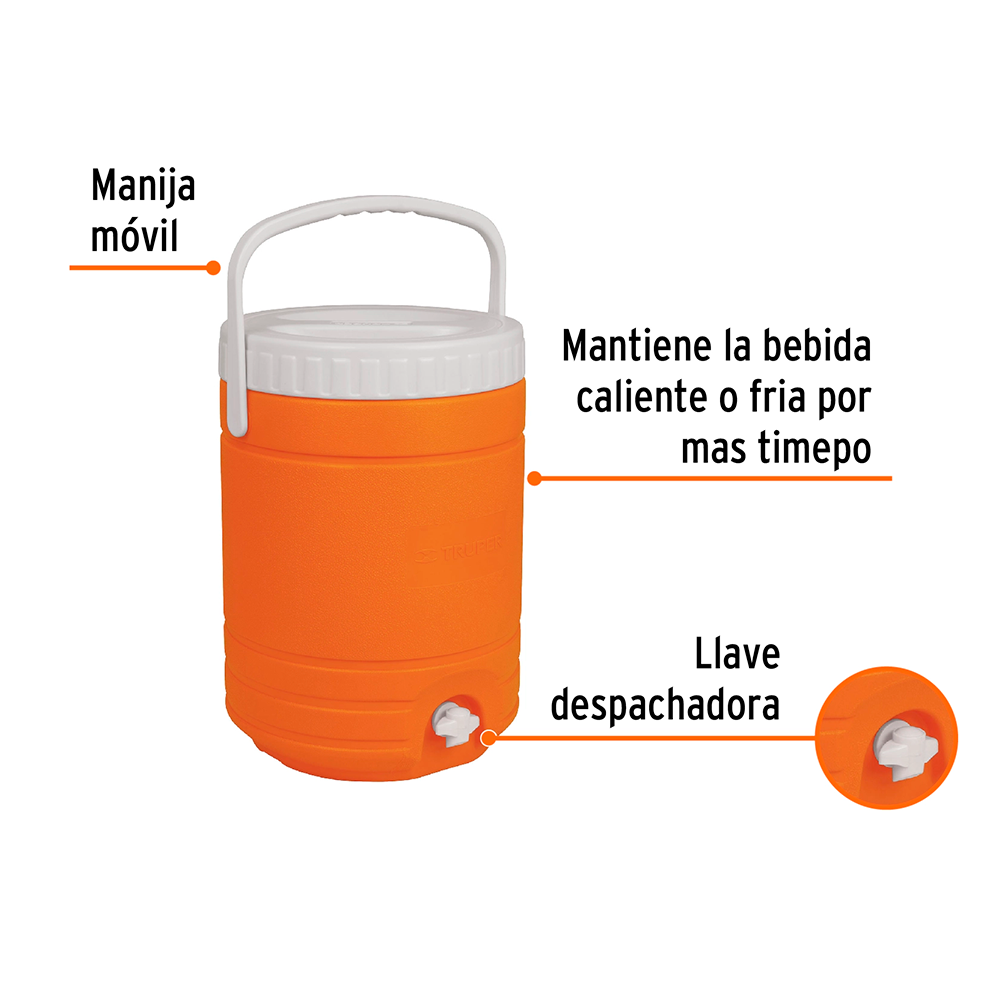 DISPENSADOR TERMO COOLER DE 18L PARA BEBIDAS TRUPER - 2
