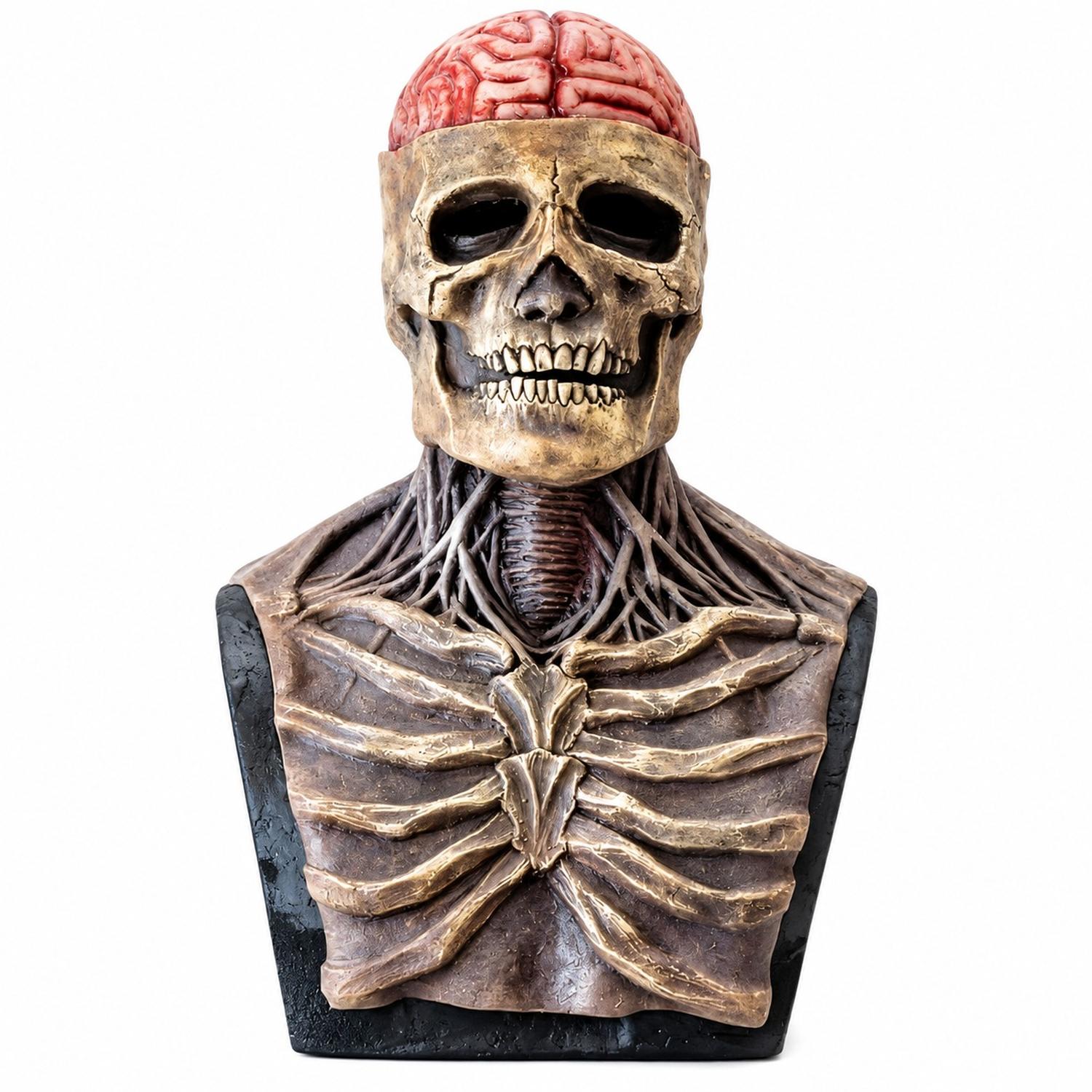 MÁSCARA DE SR. ESQUELETO CON CEREBRO EXPUESTO HALLOWEEN COSPLAY - 1