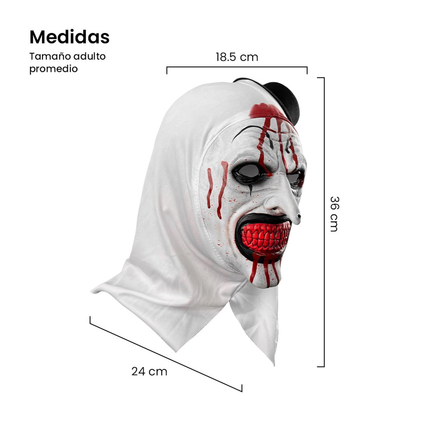 MÁSCARA DE ART EL PAYASO TERRIFIER LÁTEX HALLOWEEN - 5