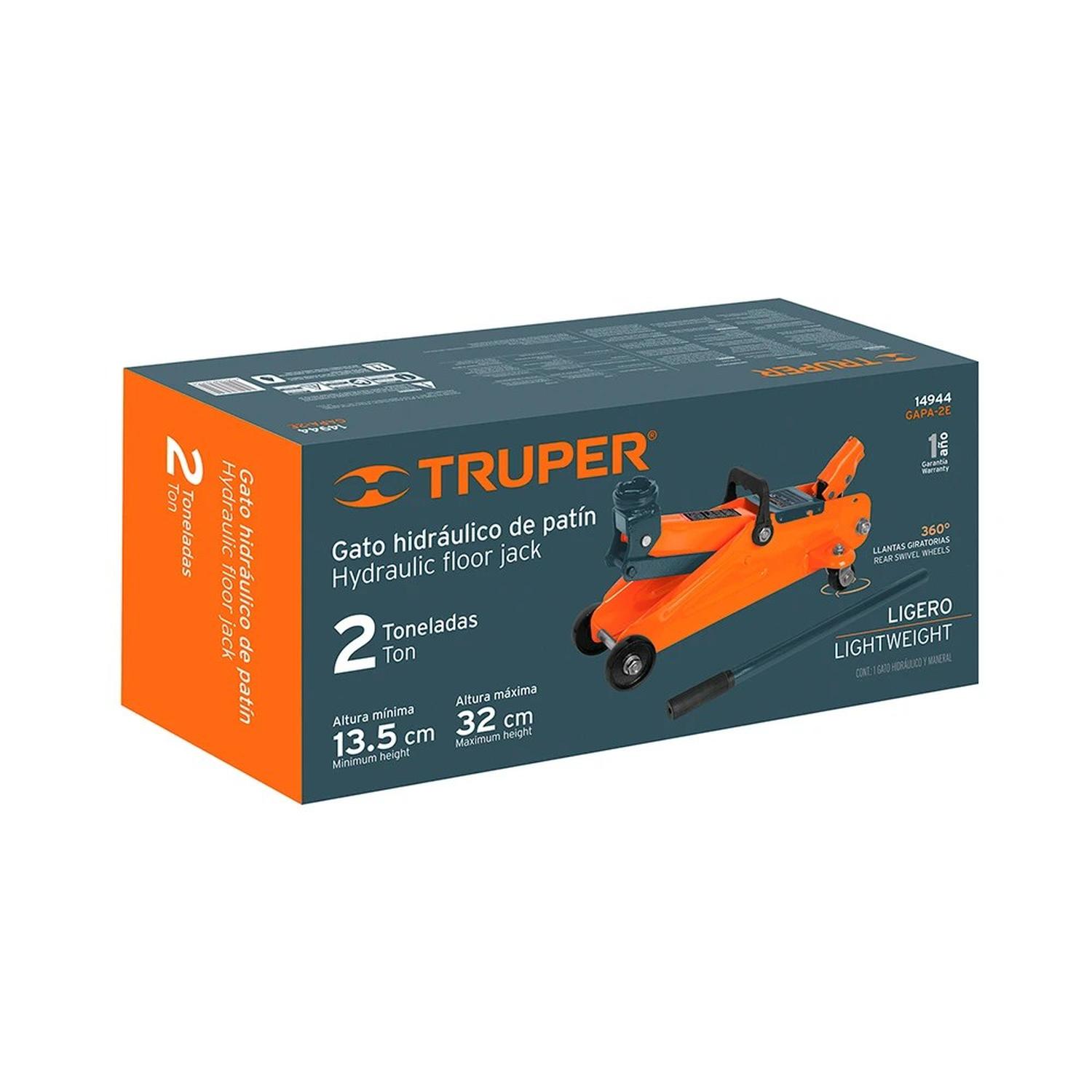 GATO HIDRÁULICO TRUPER GAPA-2E TIPO PATÍN 2 TONELADAS - 2