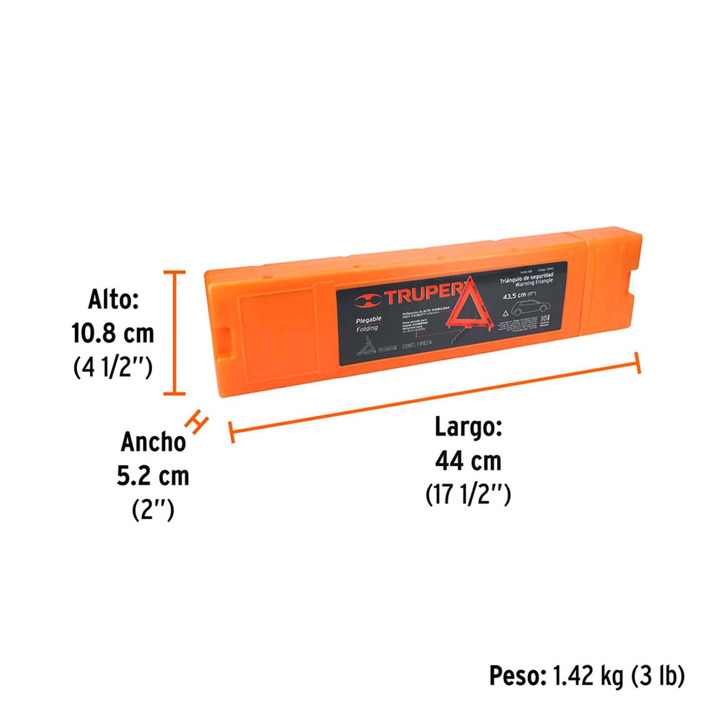 TRIÁNGULO DE SEGURIDAD REFLECTANTE TRUPER PLEGABLE CON ESTUCHE DE PLÁSTICO - 5