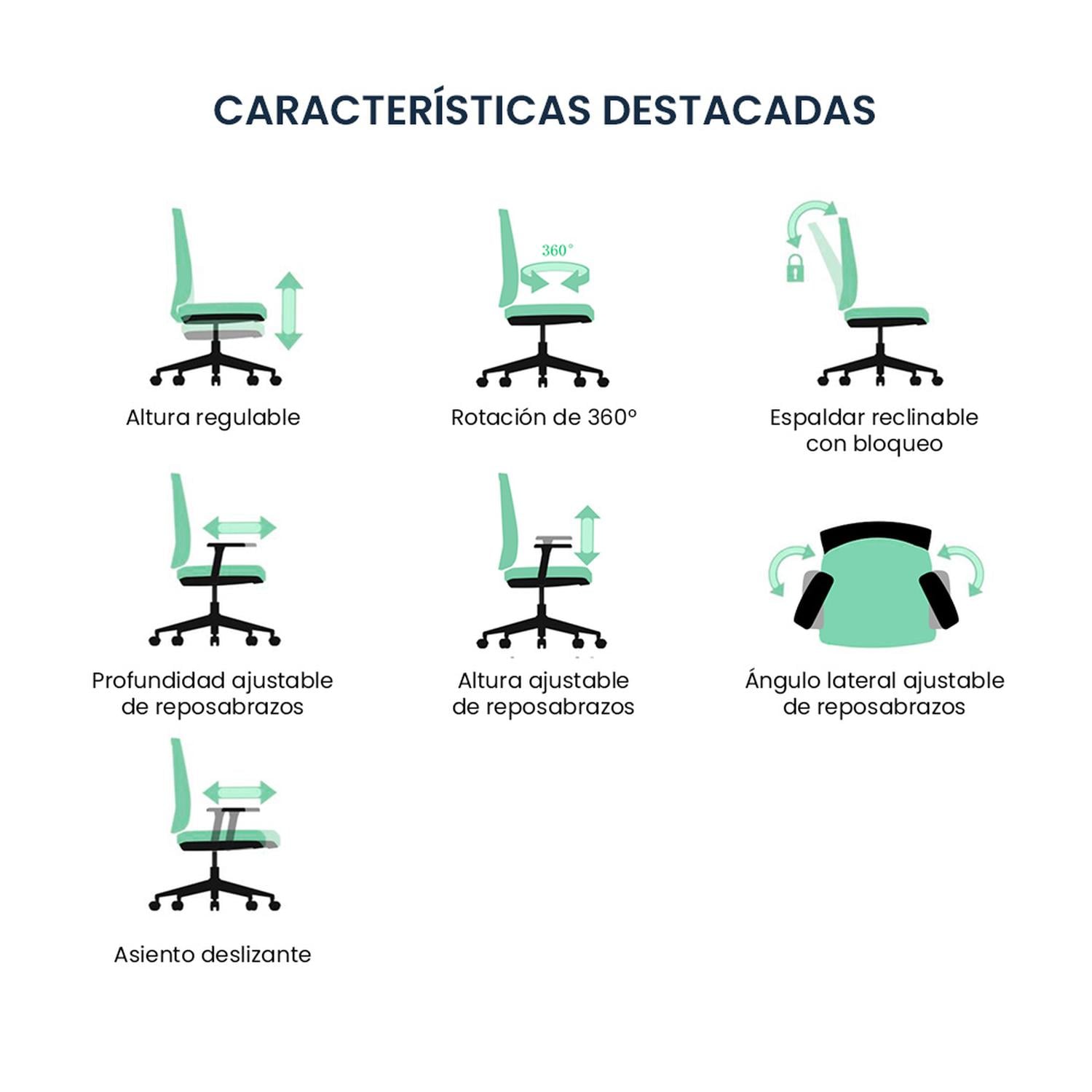 SILLA DE OFICINA ERGONÓMICA PROFESIONAL EVOX S3-GH - 7