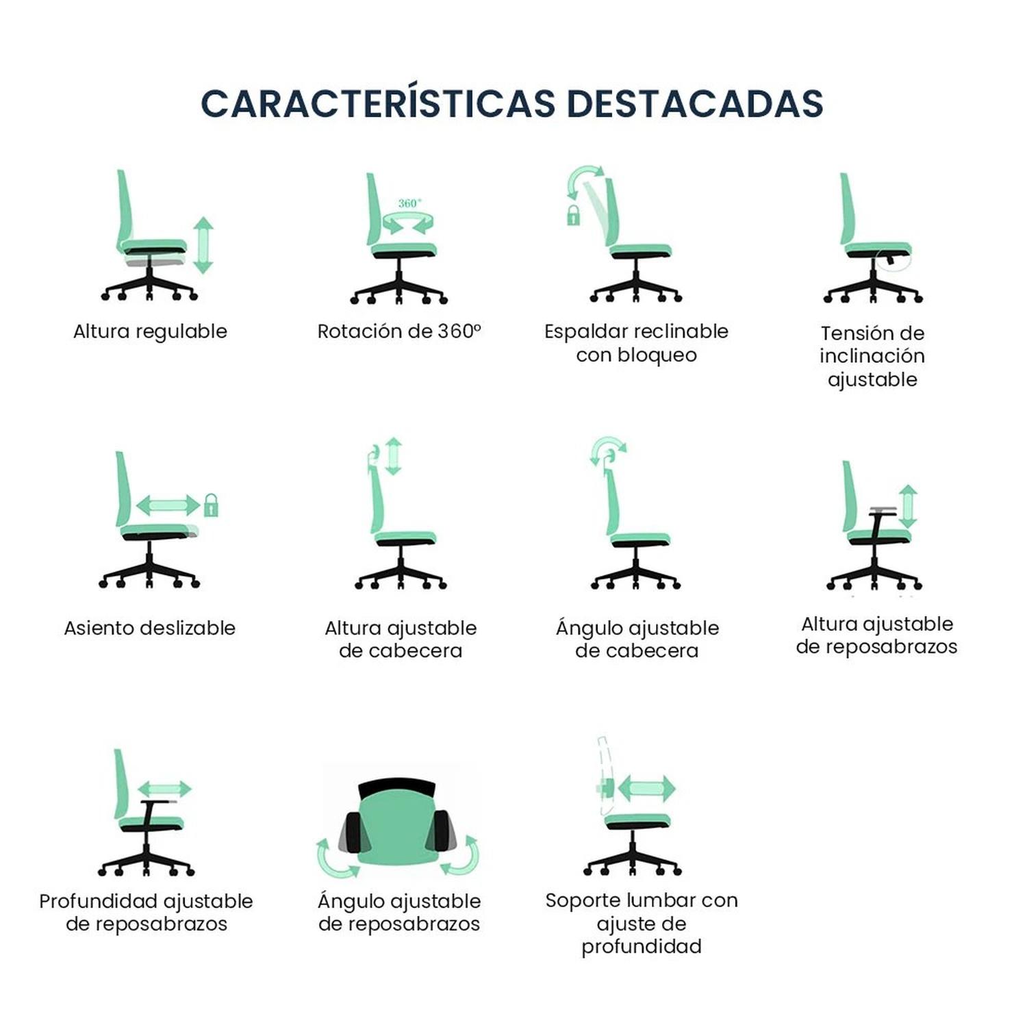 SILLA DE OFICINA ERGONÓMICA PROFESIONAL EVOX GT5-BH - 7