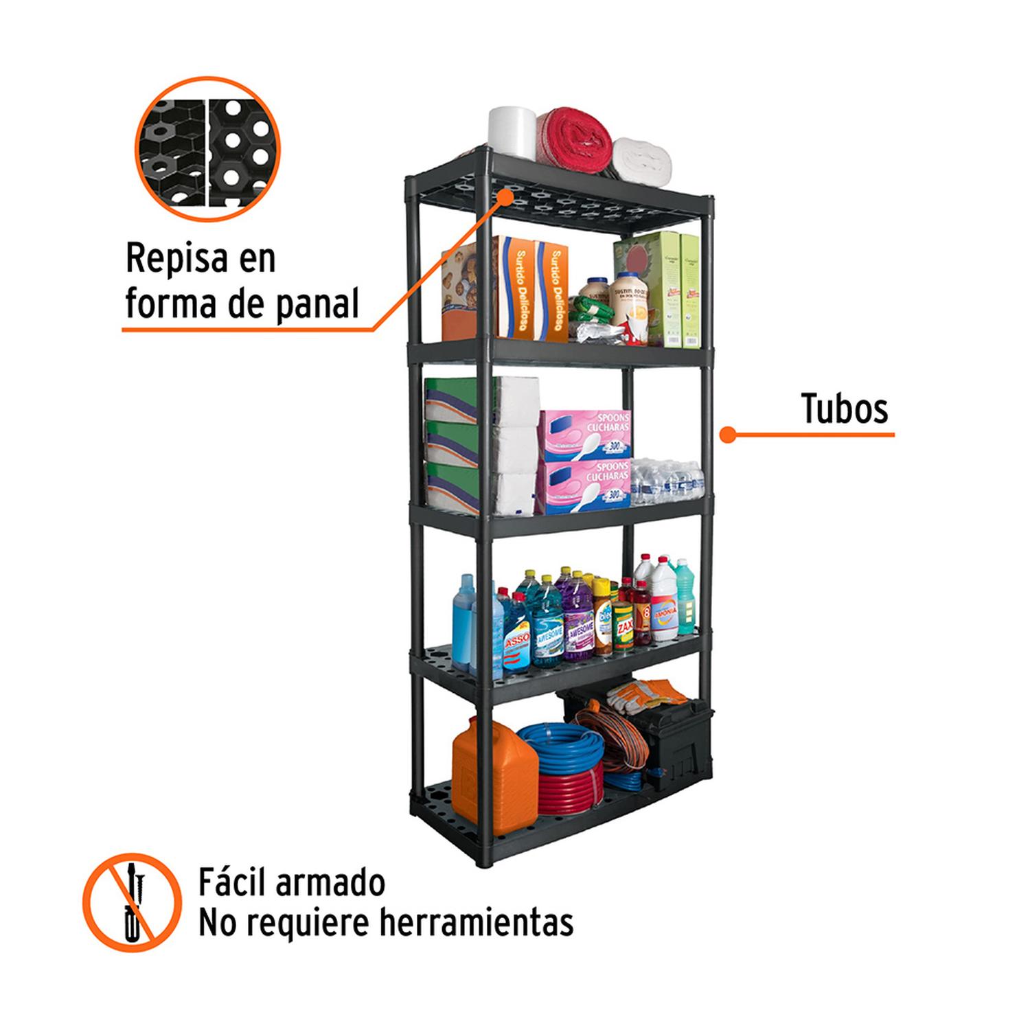 ESTANTE ORGANIZADOR DE PLÁSTICO 5 REPISAS TRUPER EST-5 - 3