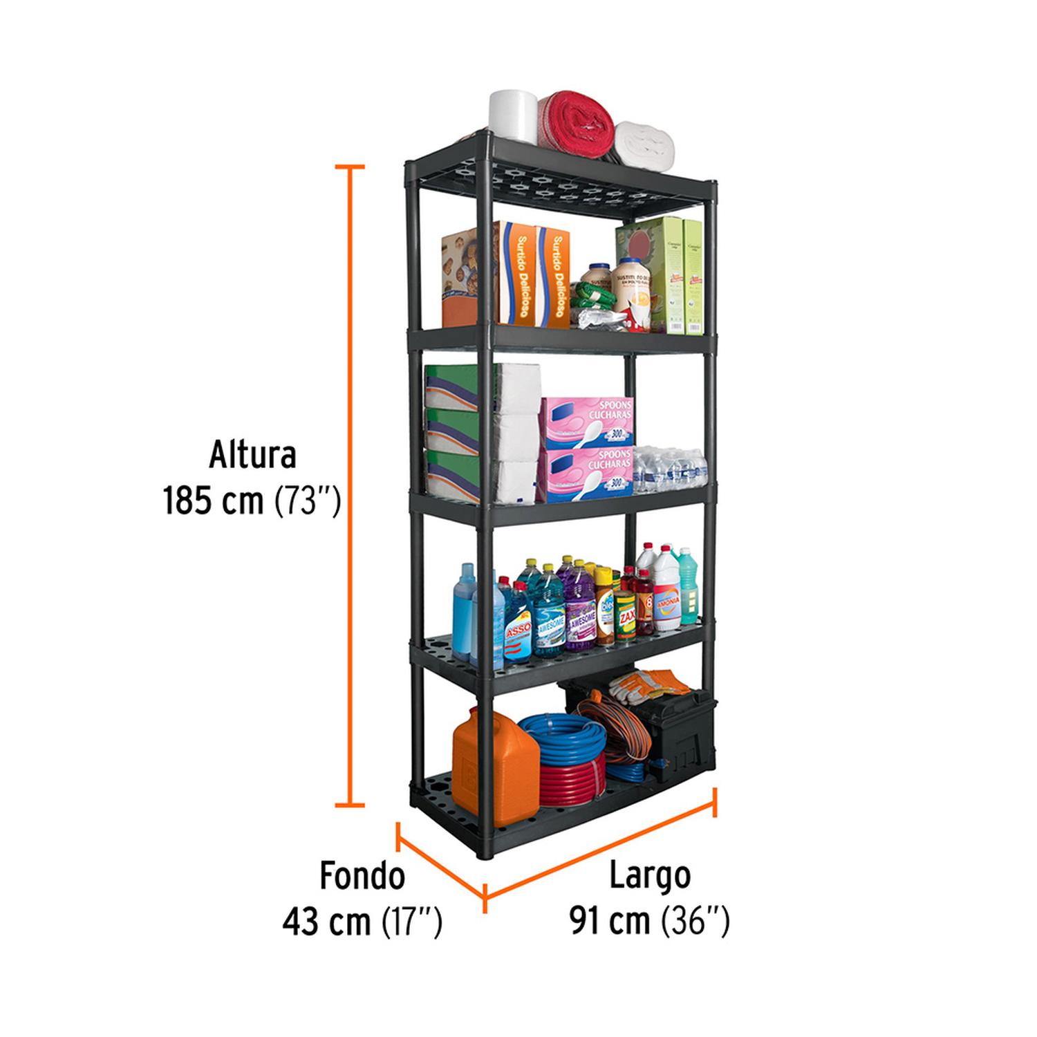 ESTANTE ORGANIZADOR DE PLÁSTICO 5 REPISAS TRUPER EST-5 - 4