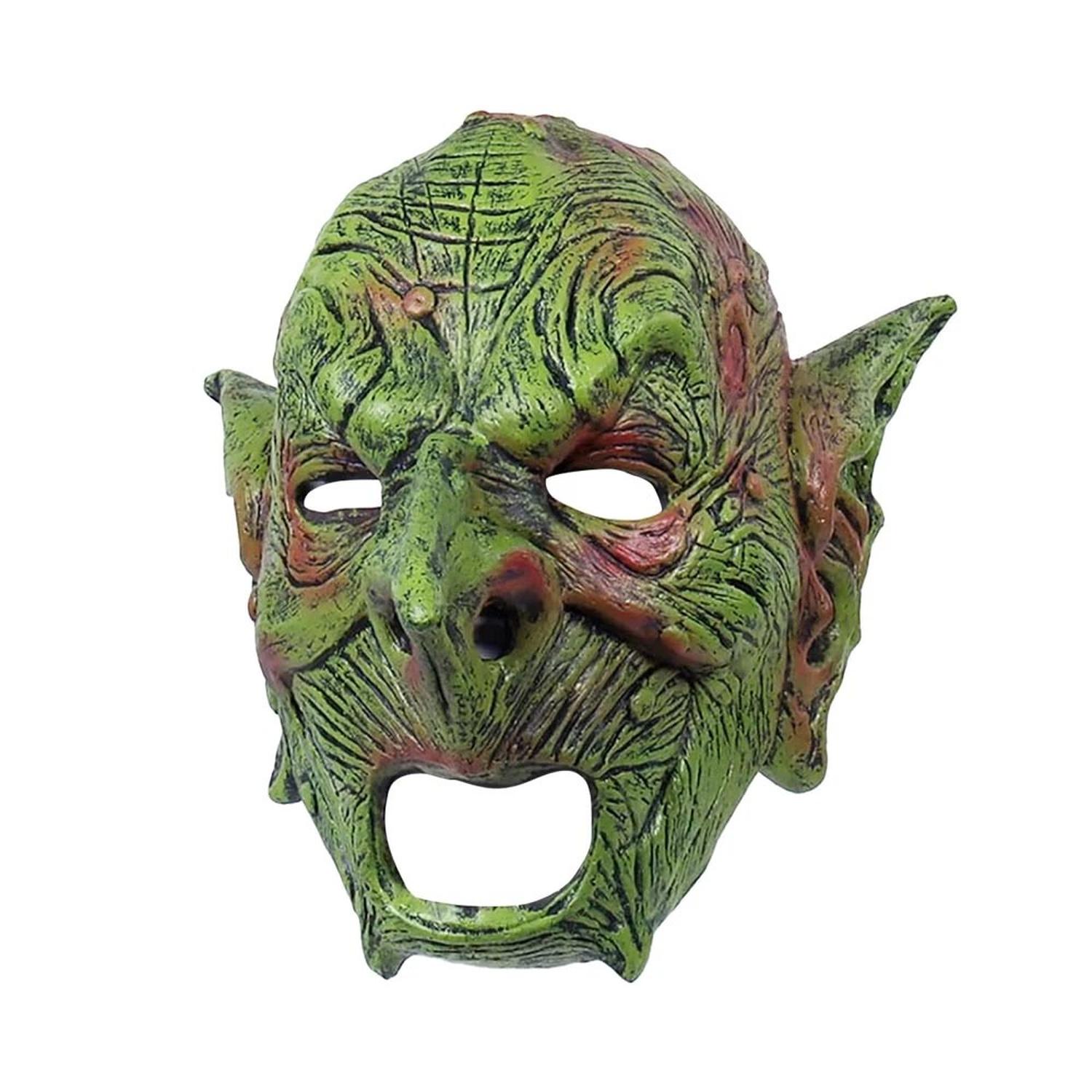 MÁSCARA DE GOBLIN DUENDE VERDE ESPELUZNANTE LÁTEX HALLOWEEN - 1