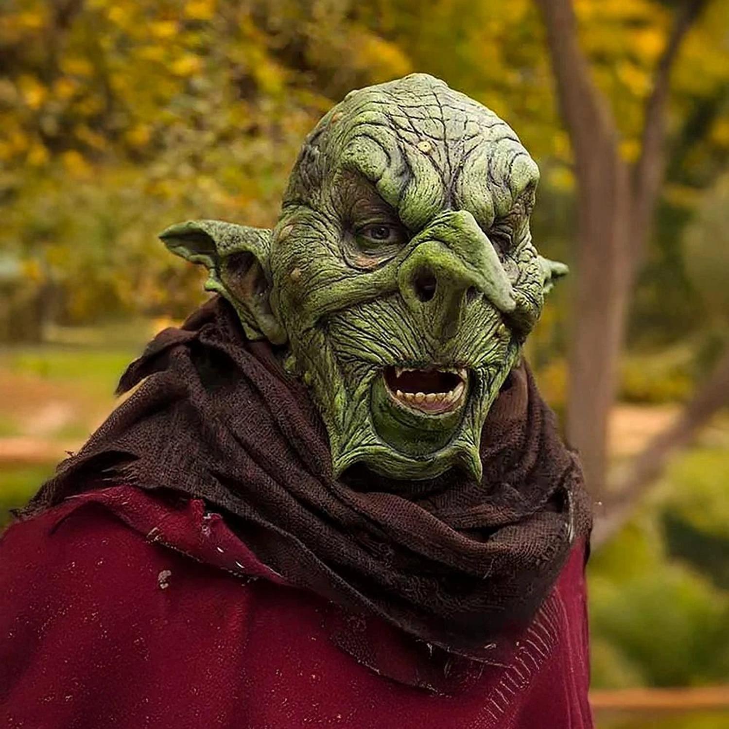 MÁSCARA DE GOBLIN DUENDE VERDE ESPELUZNANTE LÁTEX HALLOWEEN - 5
