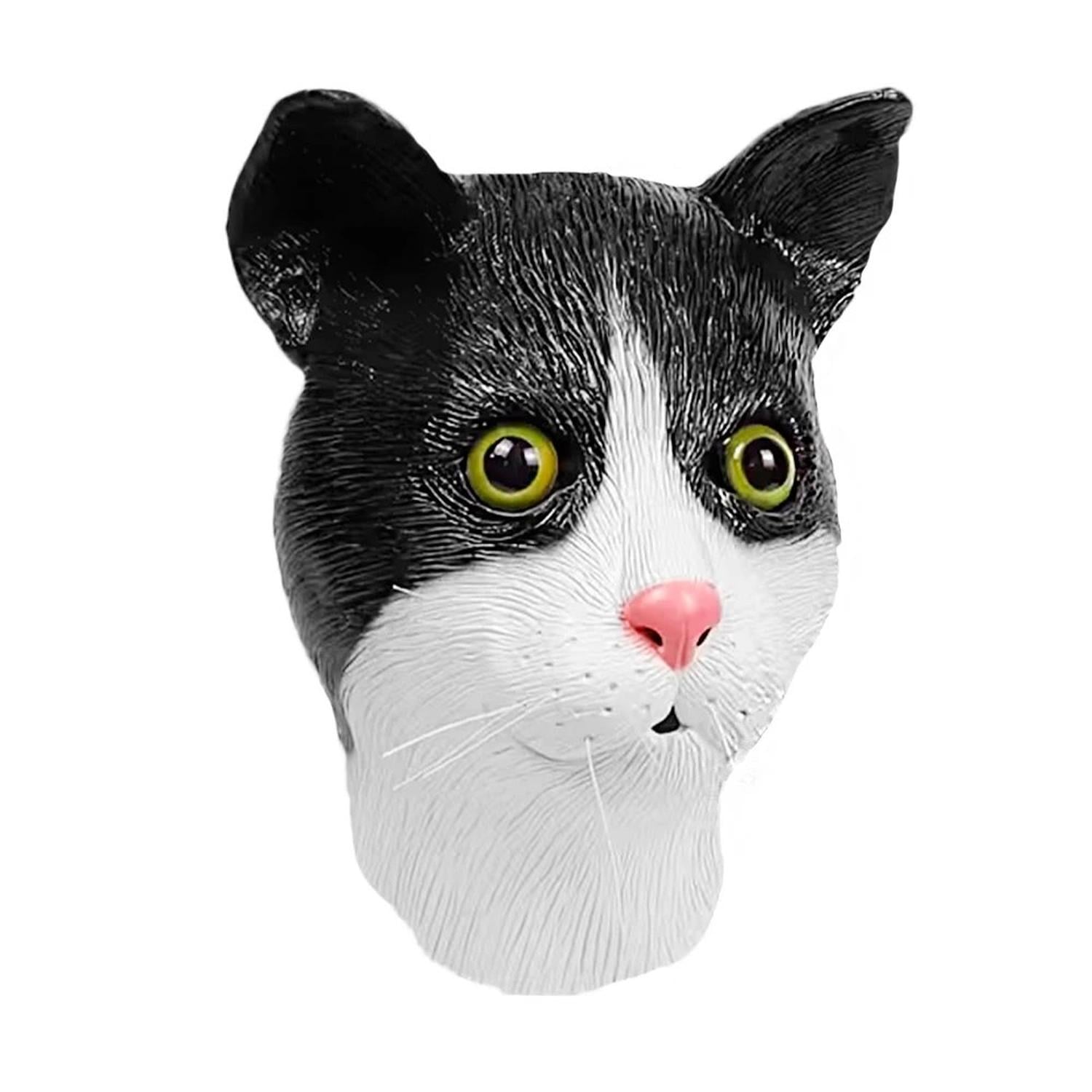 MÁSCARA DE GATO BLANCO Y NEGRO LÁTEX HALLOWEEN - 2
