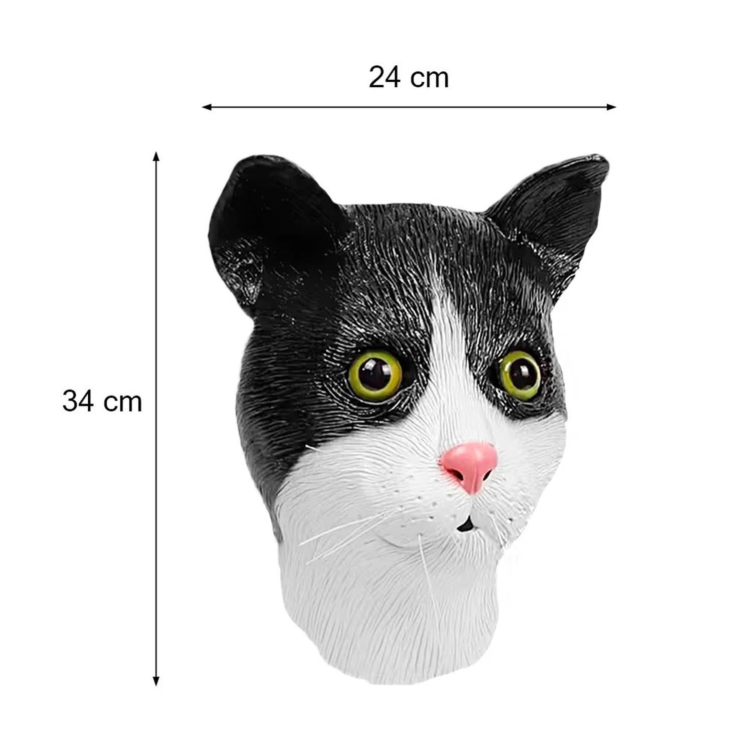 MÁSCARA DE GATO BLANCO Y NEGRO LÁTEX HALLOWEEN - 3