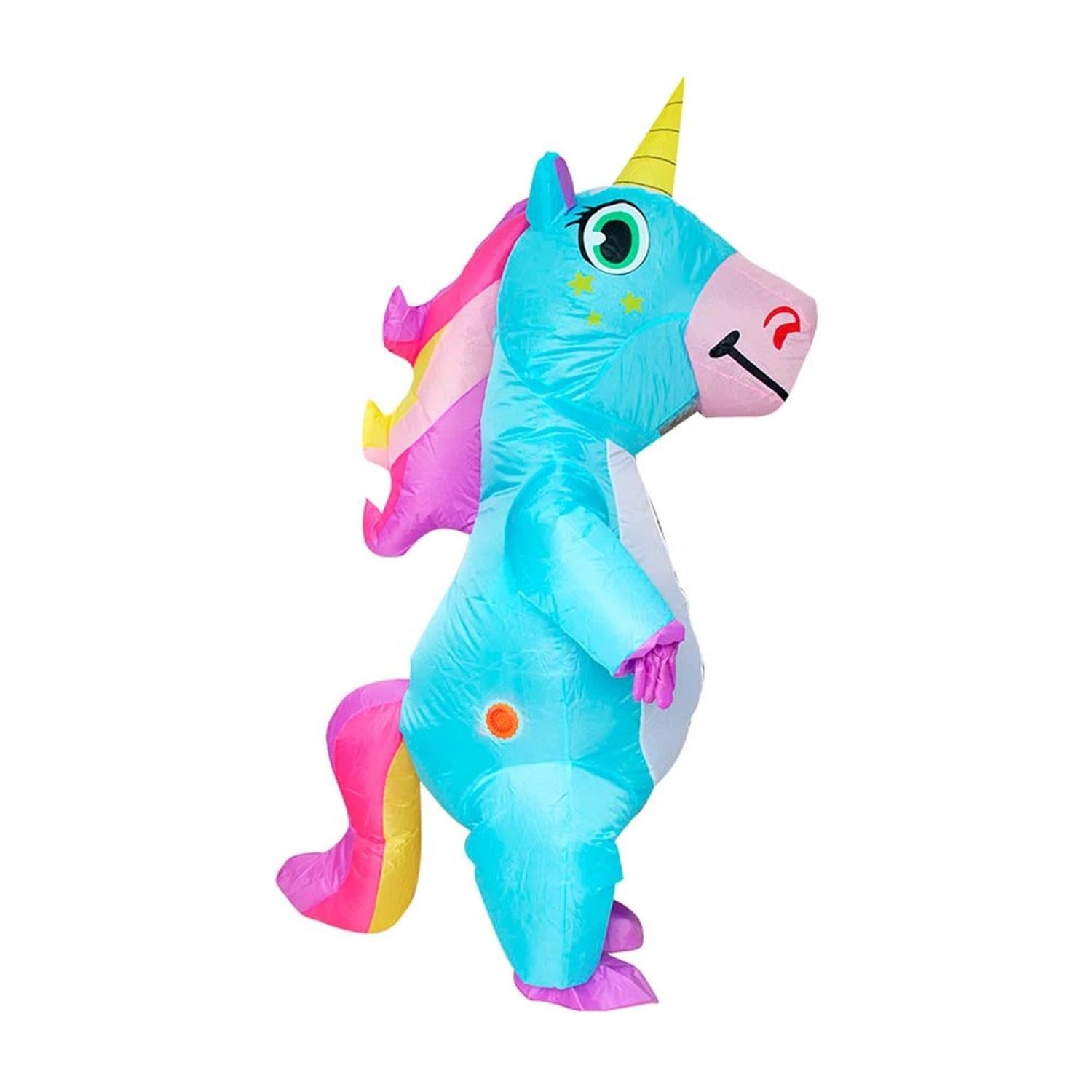 DISFRAZ INFLABLE DE UNICORNIO CELESTE ADULTO HALLOWEEN Y COSPLAY - 1