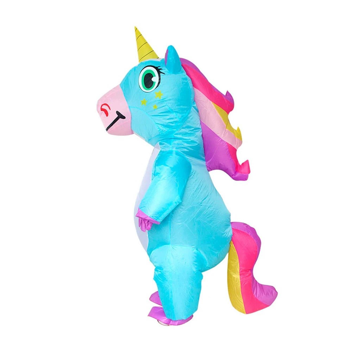 DISFRAZ INFLABLE DE UNICORNIO CELESTE ADULTO HALLOWEEN Y COSPLAY - 2