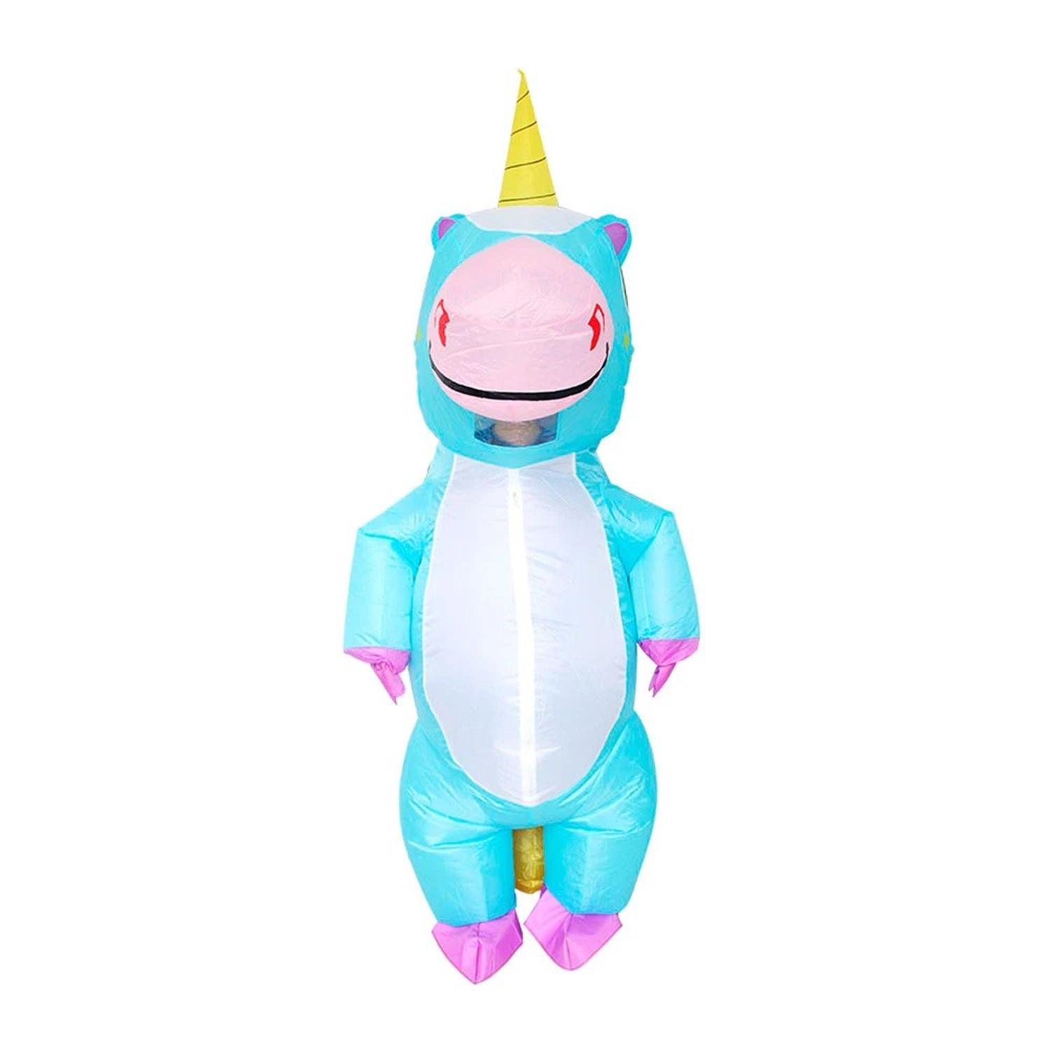DISFRAZ INFLABLE DE UNICORNIO CELESTE ADULTO HALLOWEEN Y COSPLAY - 3