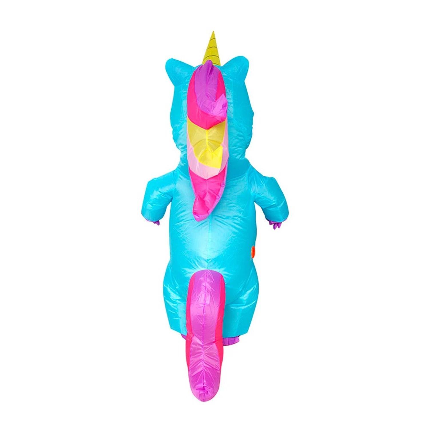 DISFRAZ INFLABLE DE UNICORNIO CELESTE ADULTO HALLOWEEN Y COSPLAY - 4