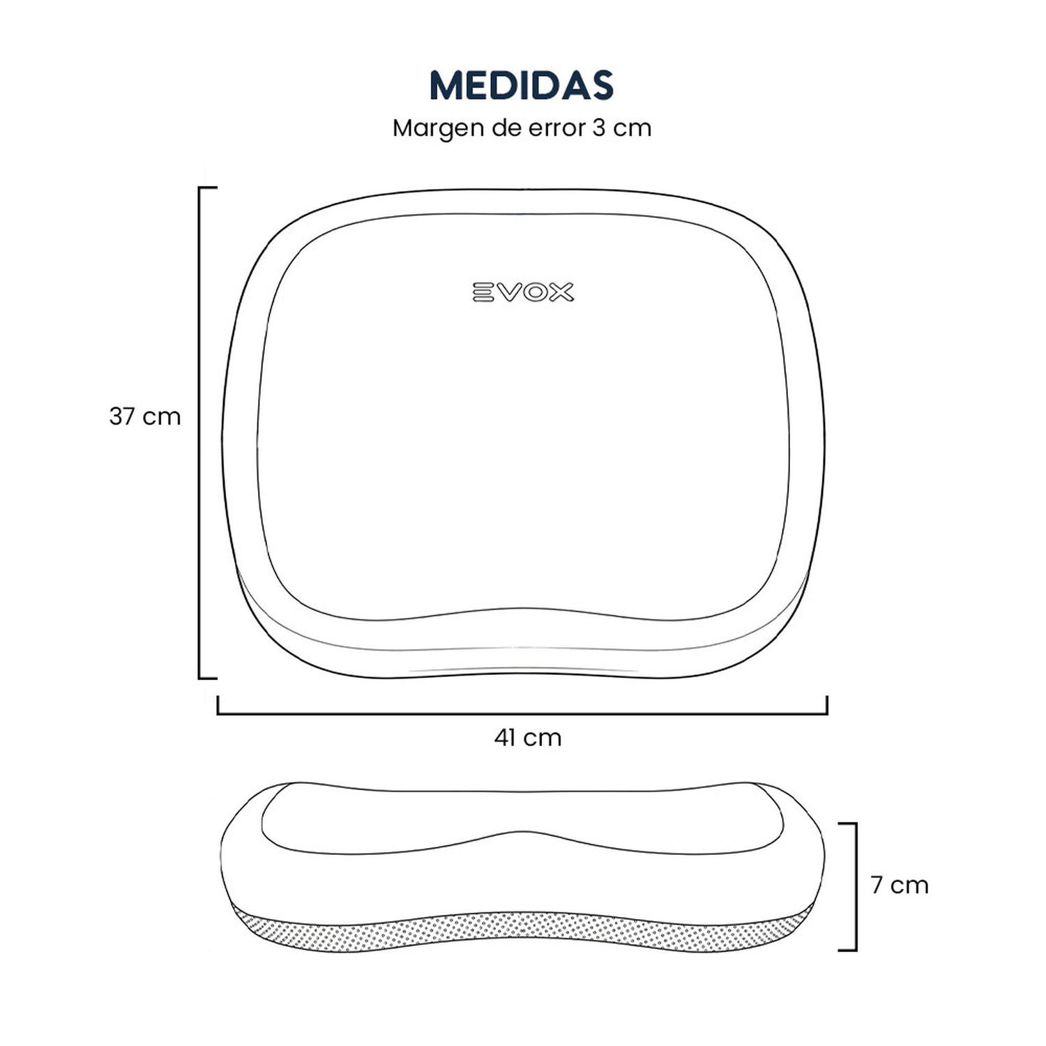COJÍN COXIS ERGONÓMICO EVOX WR7-G GRIS - 6
