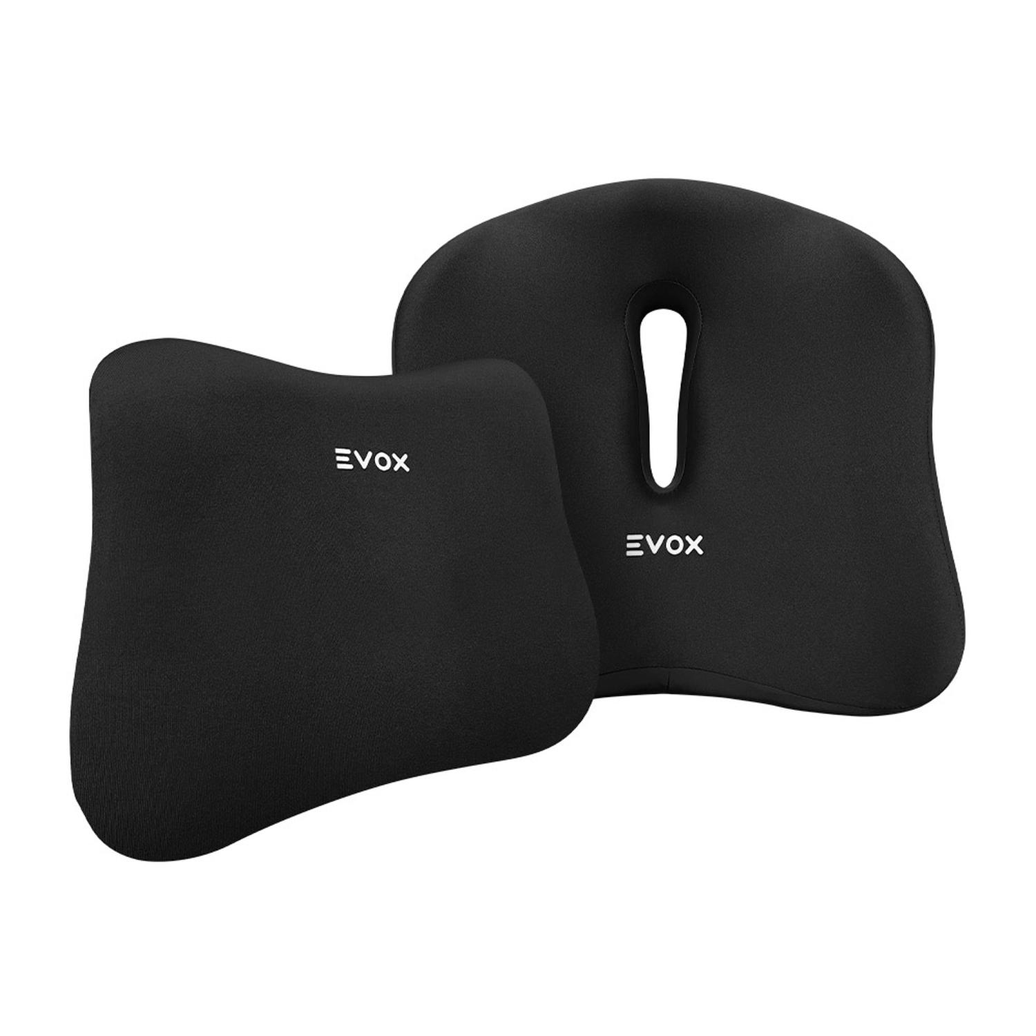 SET DE COJINES ERGONÓMICOS EVOX WR8-B NEGRO LUMBAR Y COXIS - 1