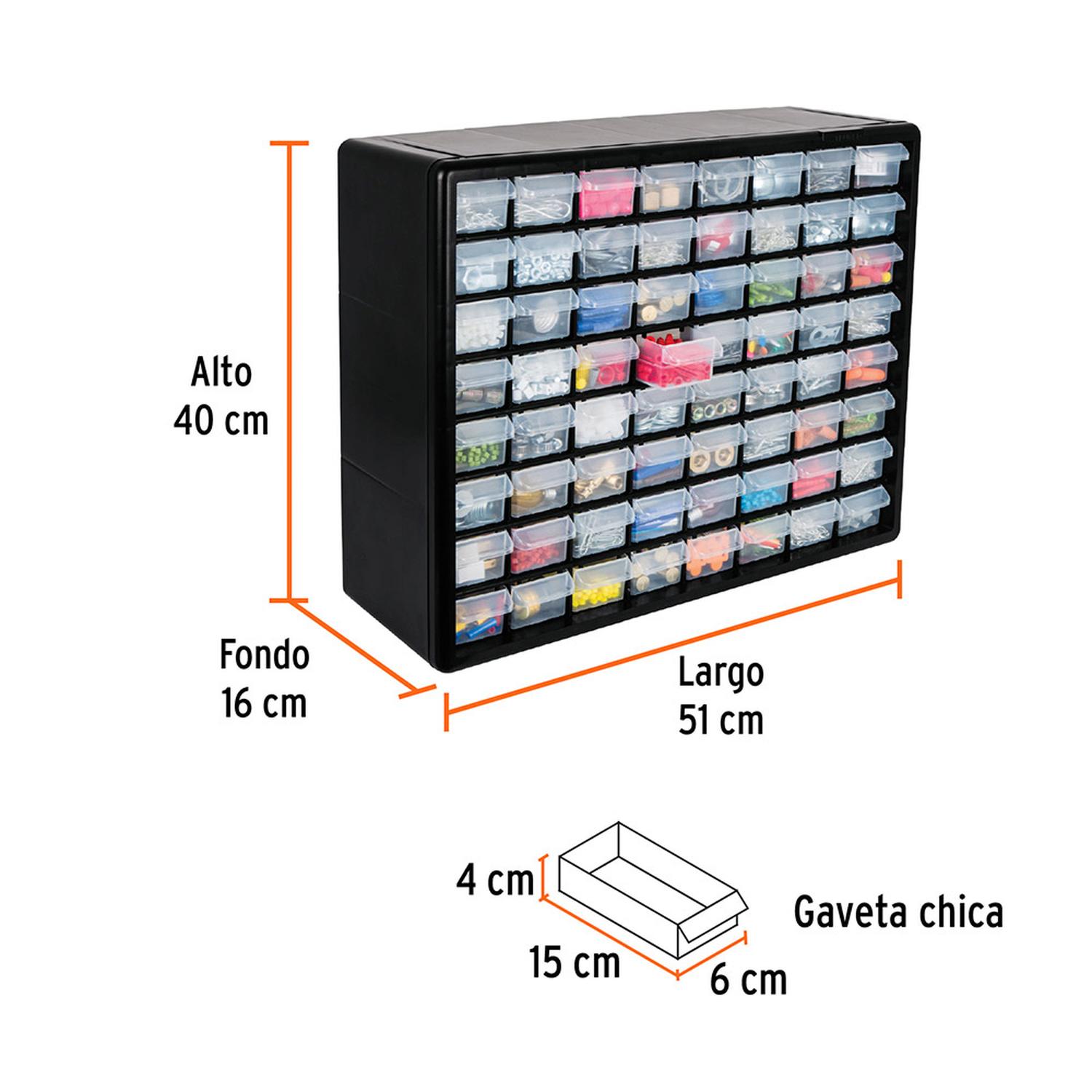 ORGANIZADOR TRUPER DE 64 GAVETAS APILABLE - 3