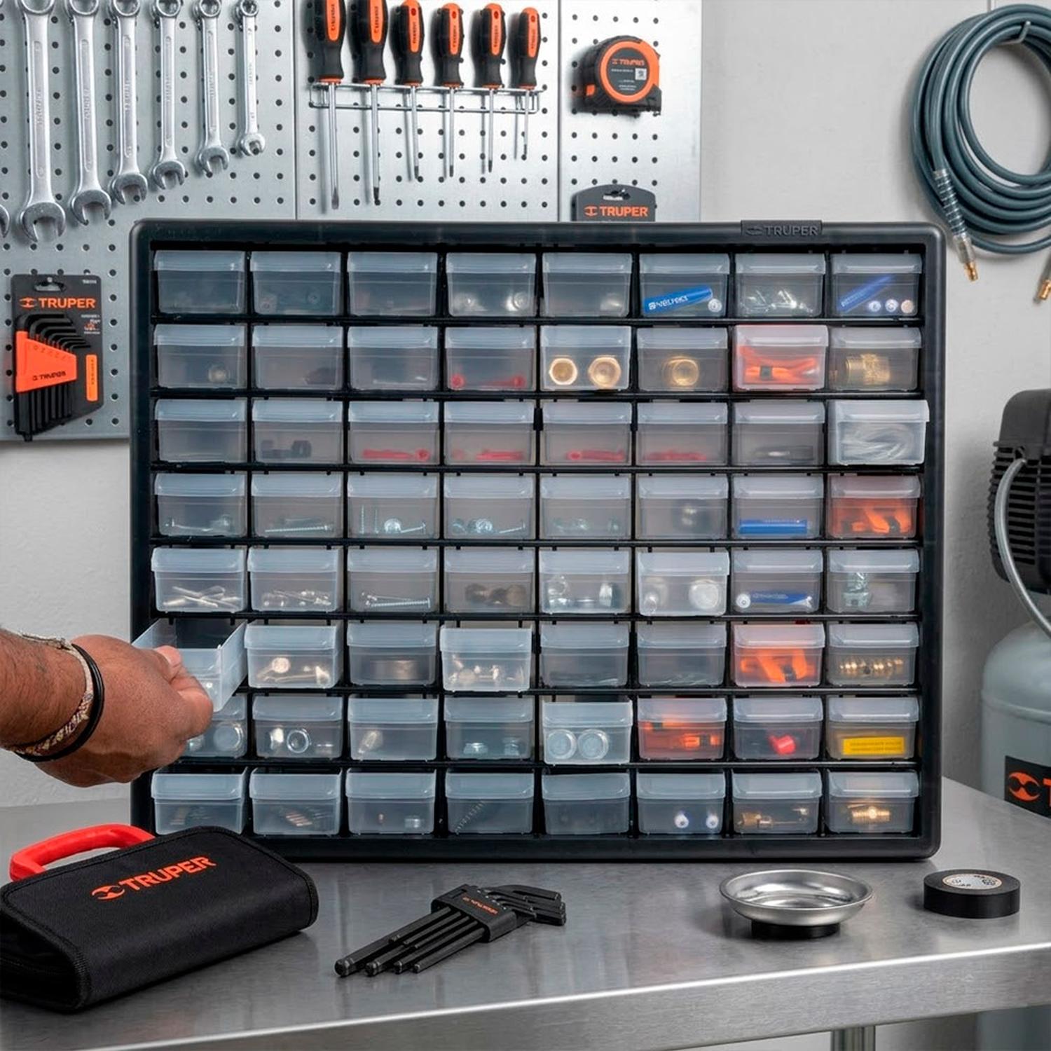 ORGANIZADOR TRUPER DE 64 GAVETAS APILABLE - 8