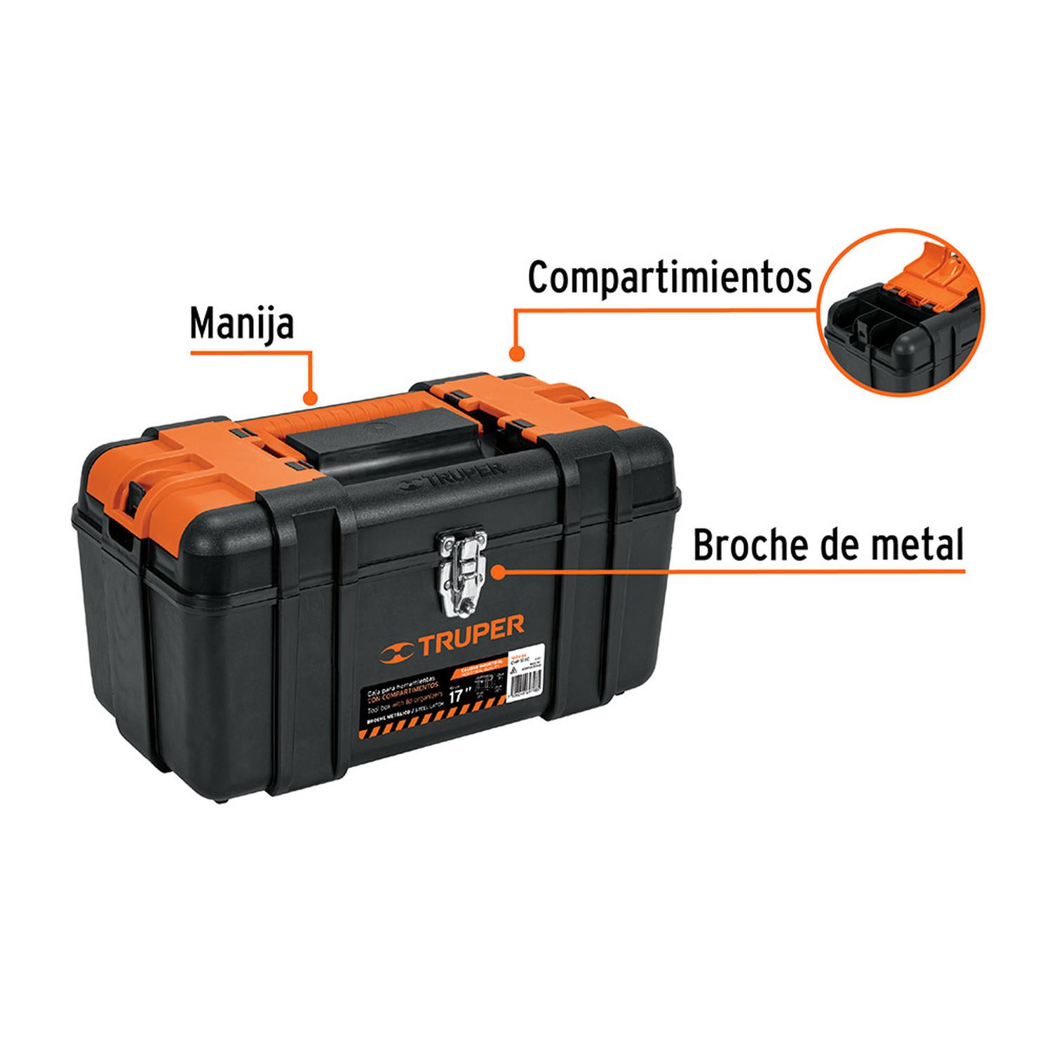 CAJA DE HERRAMIENTAS TRUPER 17 PULGADAS CON CHAROLA EXTRAÍBLE - 3
