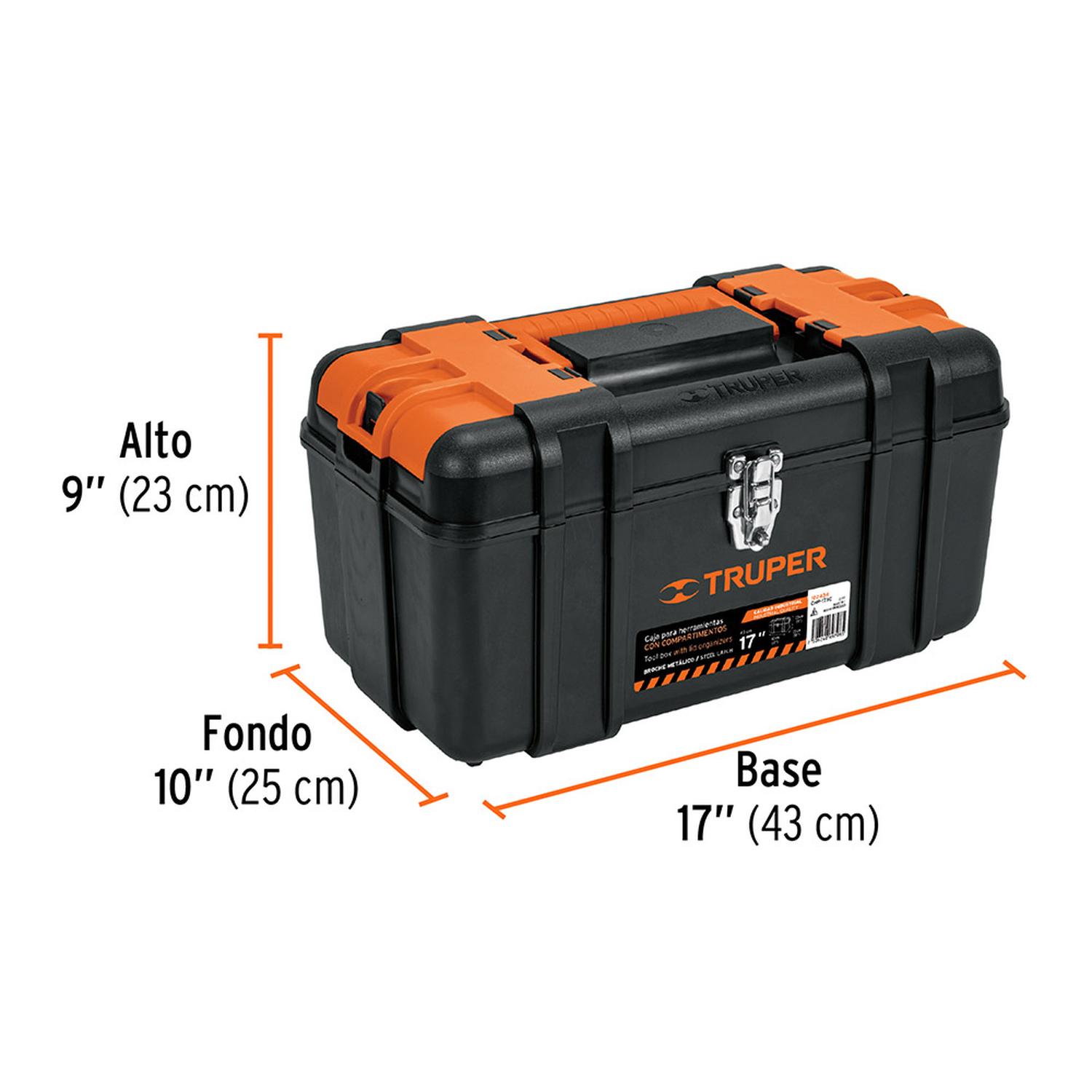 CAJA DE HERRAMIENTAS TRUPER 17 PULGADAS CON CHAROLA EXTRAÍBLE - 4