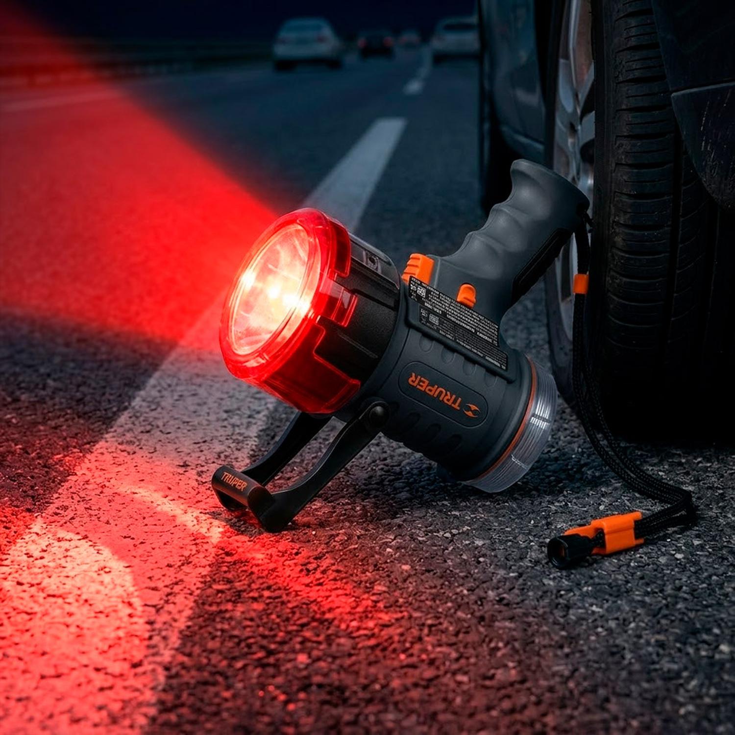 LINTERNA REFLECTORA RECARGABLE TRUPER LED 2000LM FILTRO ROJO EXTRAÍBLE Y SILBATO DE EMERGENCIA - 9
