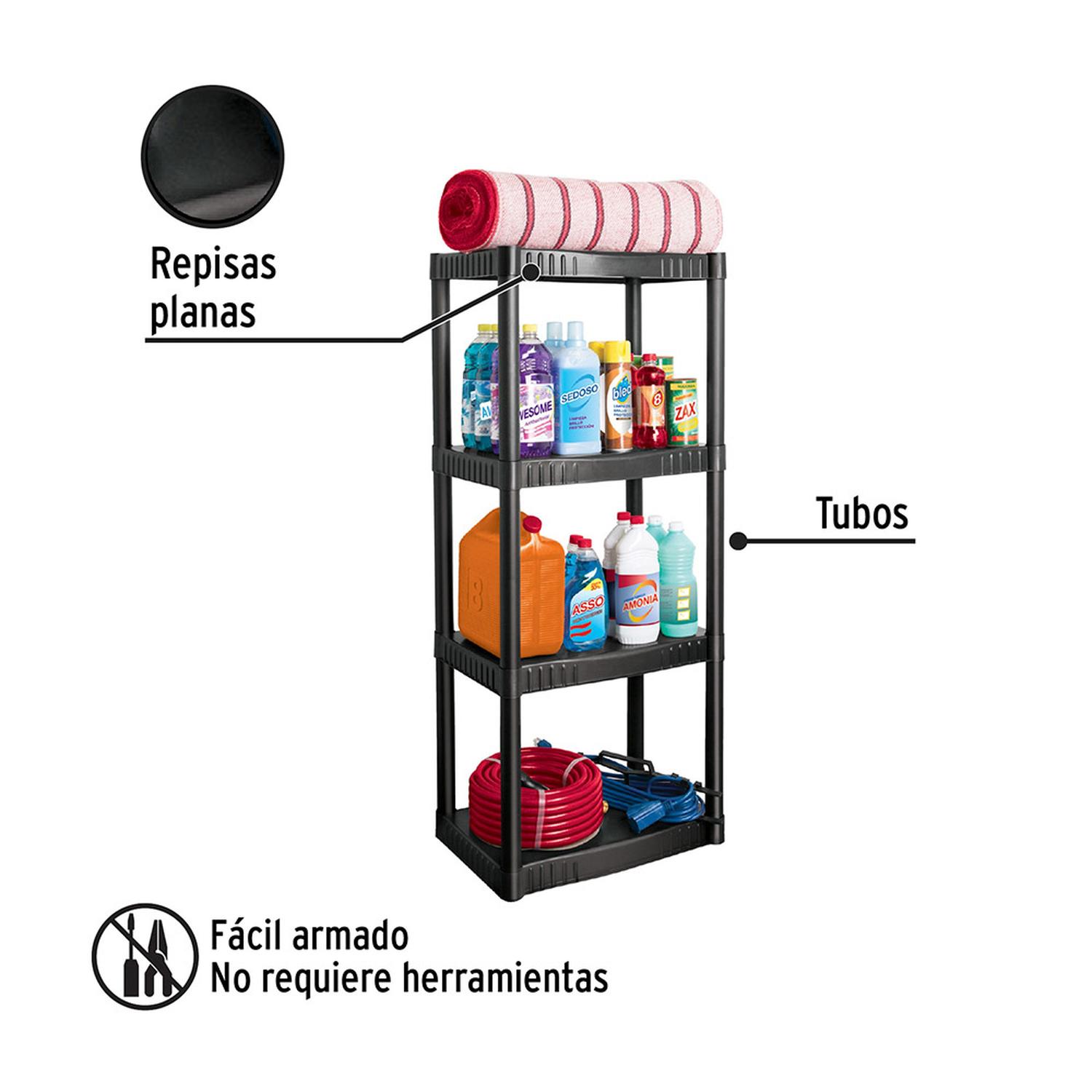 ESTANTE ORGANIZADOR DE PLÁSTICO PRETUL DE 4 REPISAS - 3