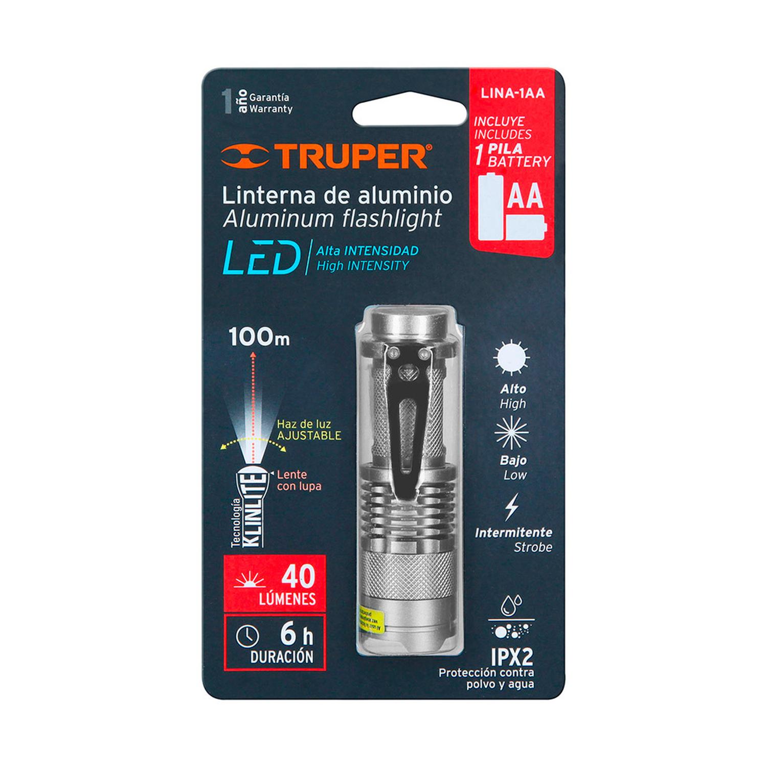 LINTERNA DE ALUMINIO TRUPER LED 40 LM CON 1 PILA AA - 2