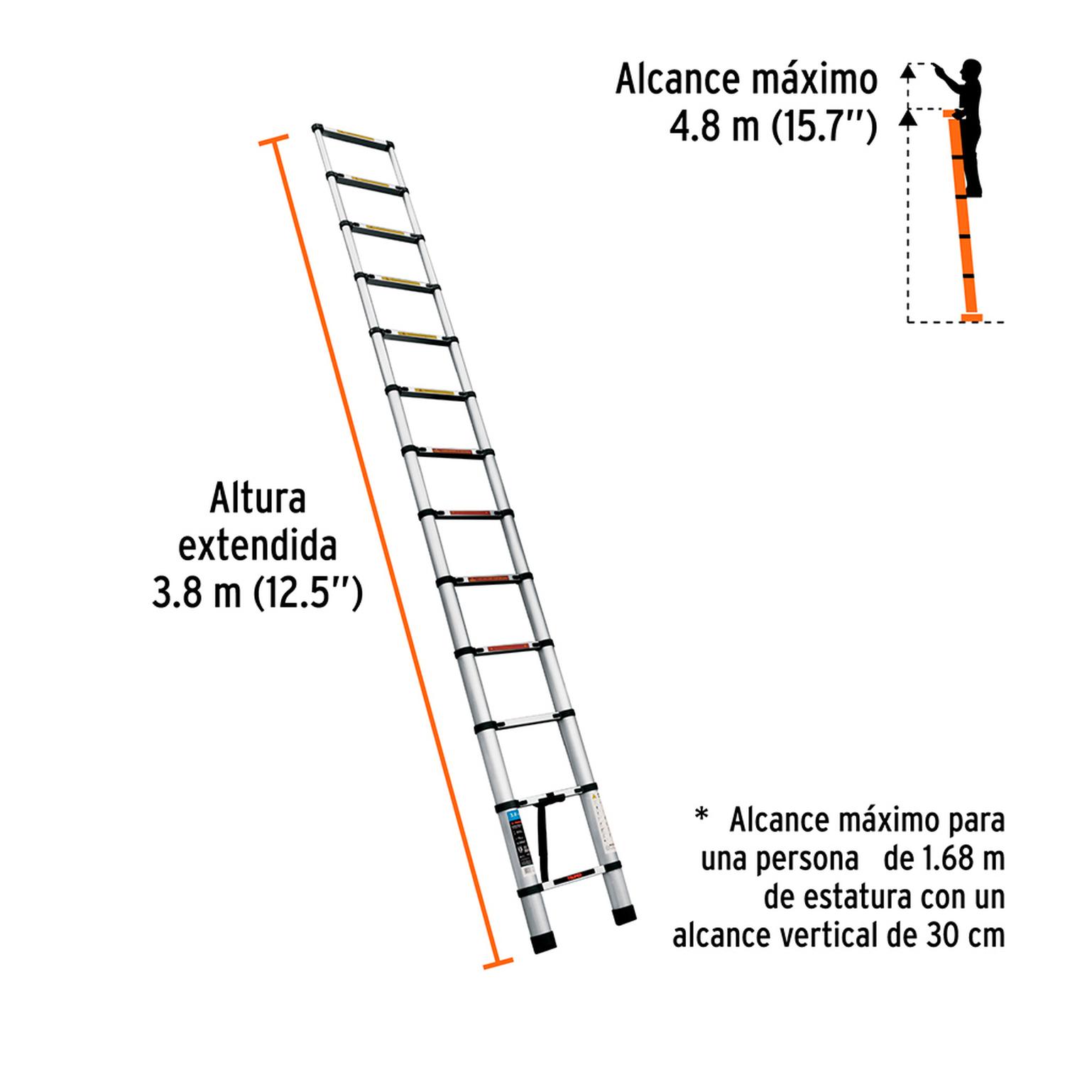 ESCALERA TELESCÓPICA TRUPER ESTE-213 CON 13 PELDAÑOS - 3