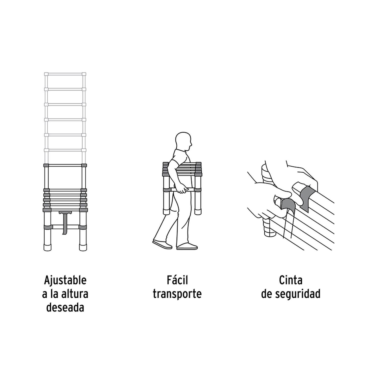 ESCALERA TELESCÓPICA TRUPER ESTE-213 CON 13 PELDAÑOS - 4