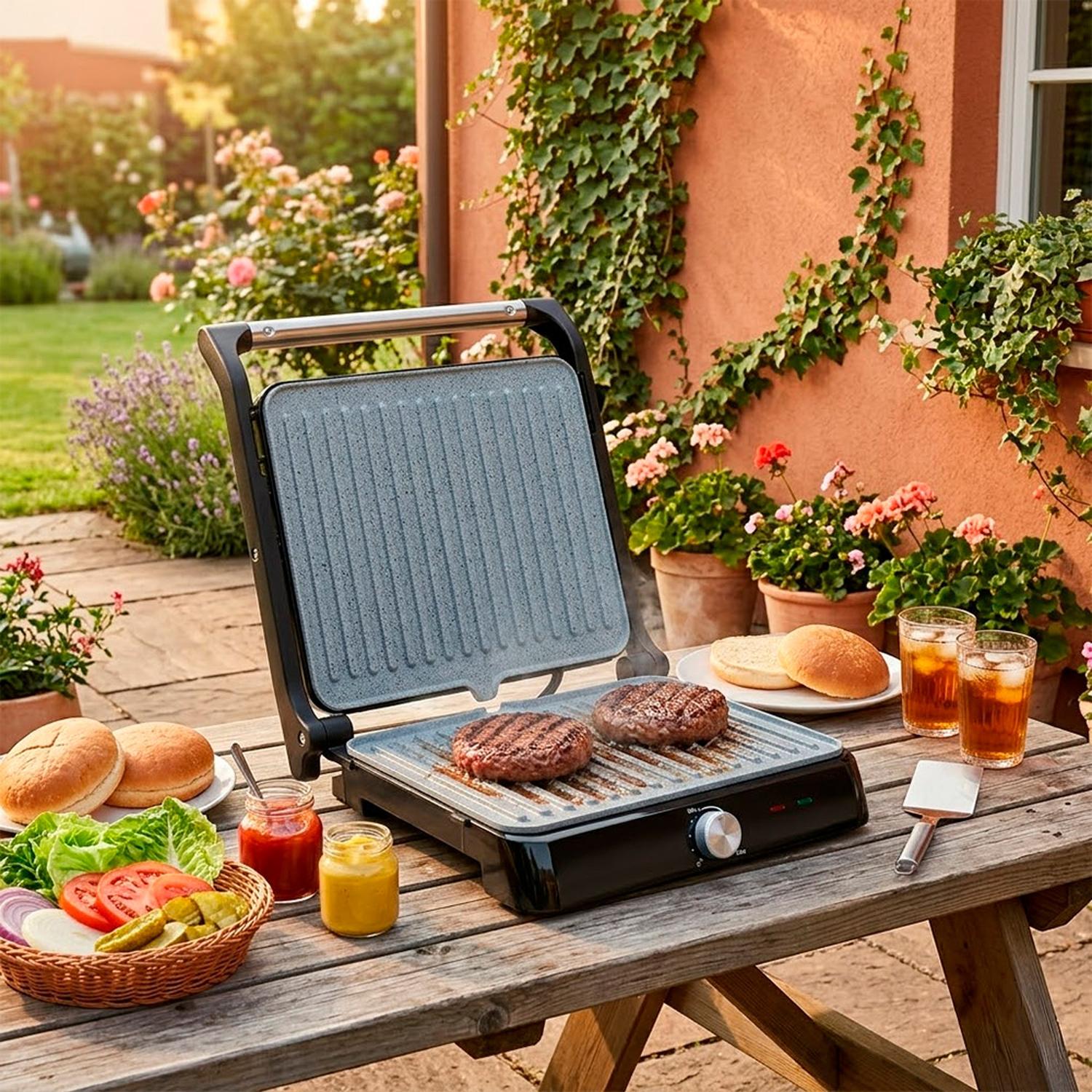 PARRILLA ELÉCTRICA TAURUS ASTERIA II 2000W PARRILLA Y PLANCHA 2 EN 1 - 6