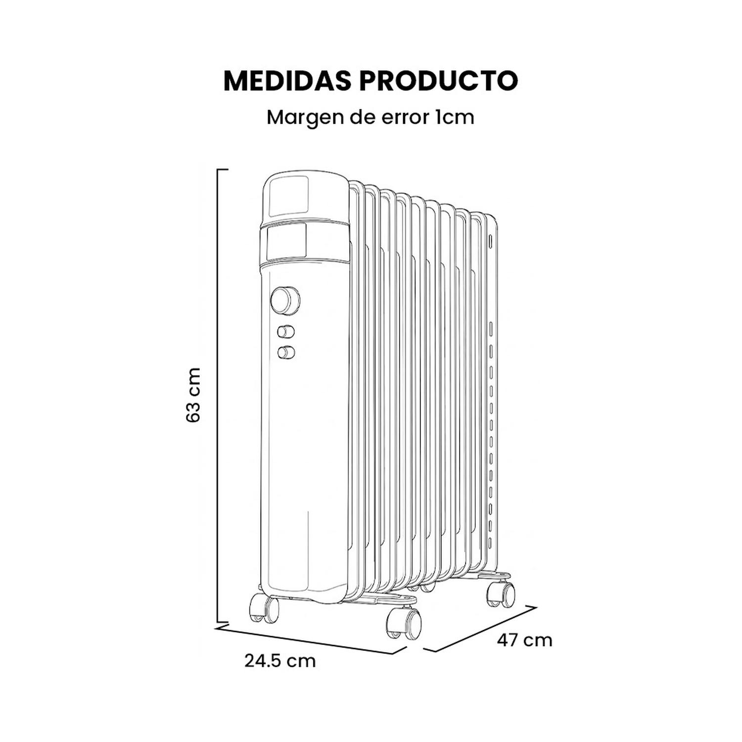 RADIADOR DE ACEITE ELÉCTRICO TAURUS AGADIR 2500 CONNECT - 5