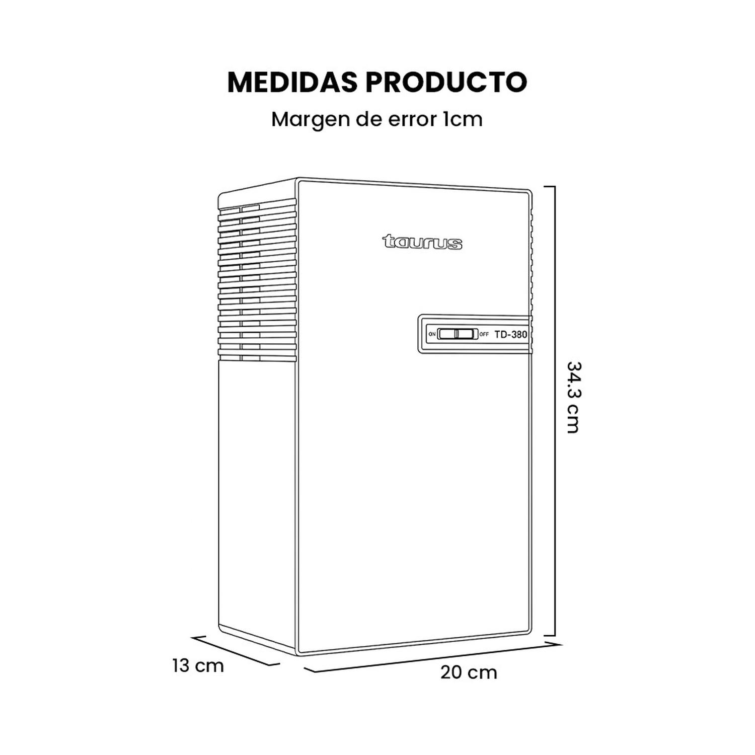 DESHUMEDECEDOR ELÉCTRICO TAURUS TD-380 CAPACIDAD 2 LITROS - 4