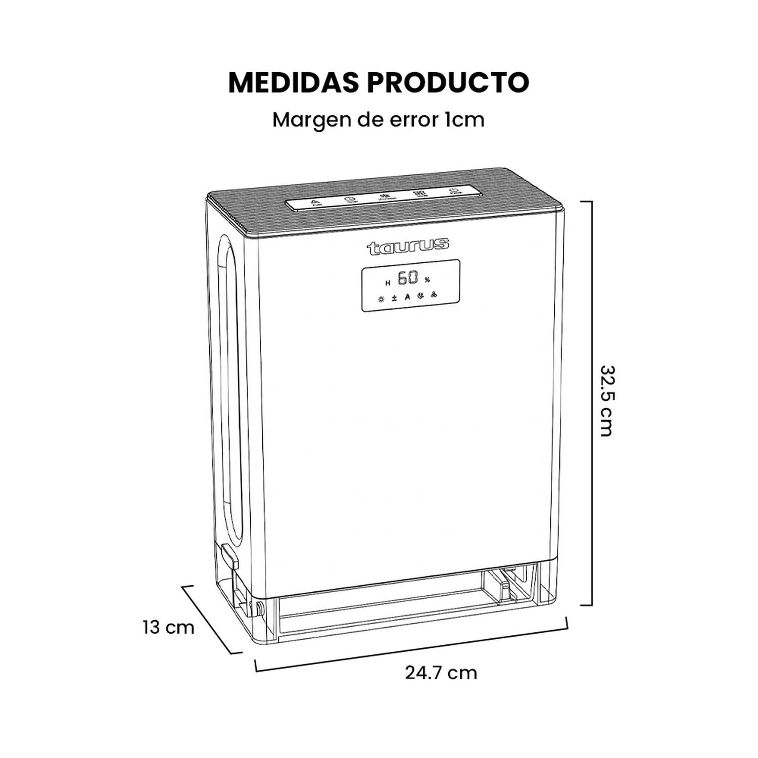 DESHUMEDECEDOR ELÉCTRICO TAURUS TD-600 CAPACIDAD 3 LITROS - 5