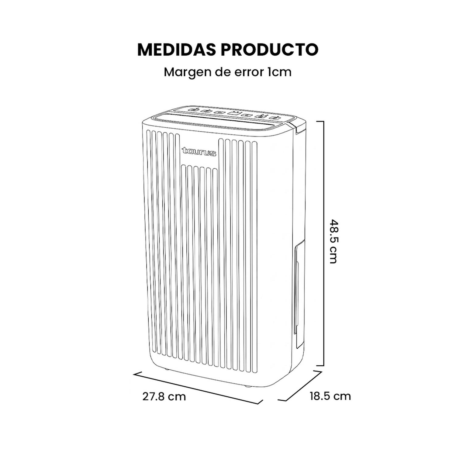 DESHUMEDECEDOR ELÉCTRICO TAURUS DH-10L 2 LITROS CON ASA DE TRANSPORTE Y MANGUERA DE DRENAJE - 7