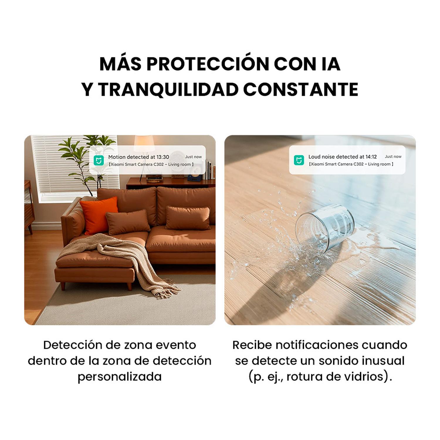 CÁMARA SEGURIDAD INTELIGENTE XIAOMI C302 UHD 2K 360° CON FUNCIONES IA MEJORADAS - 7
