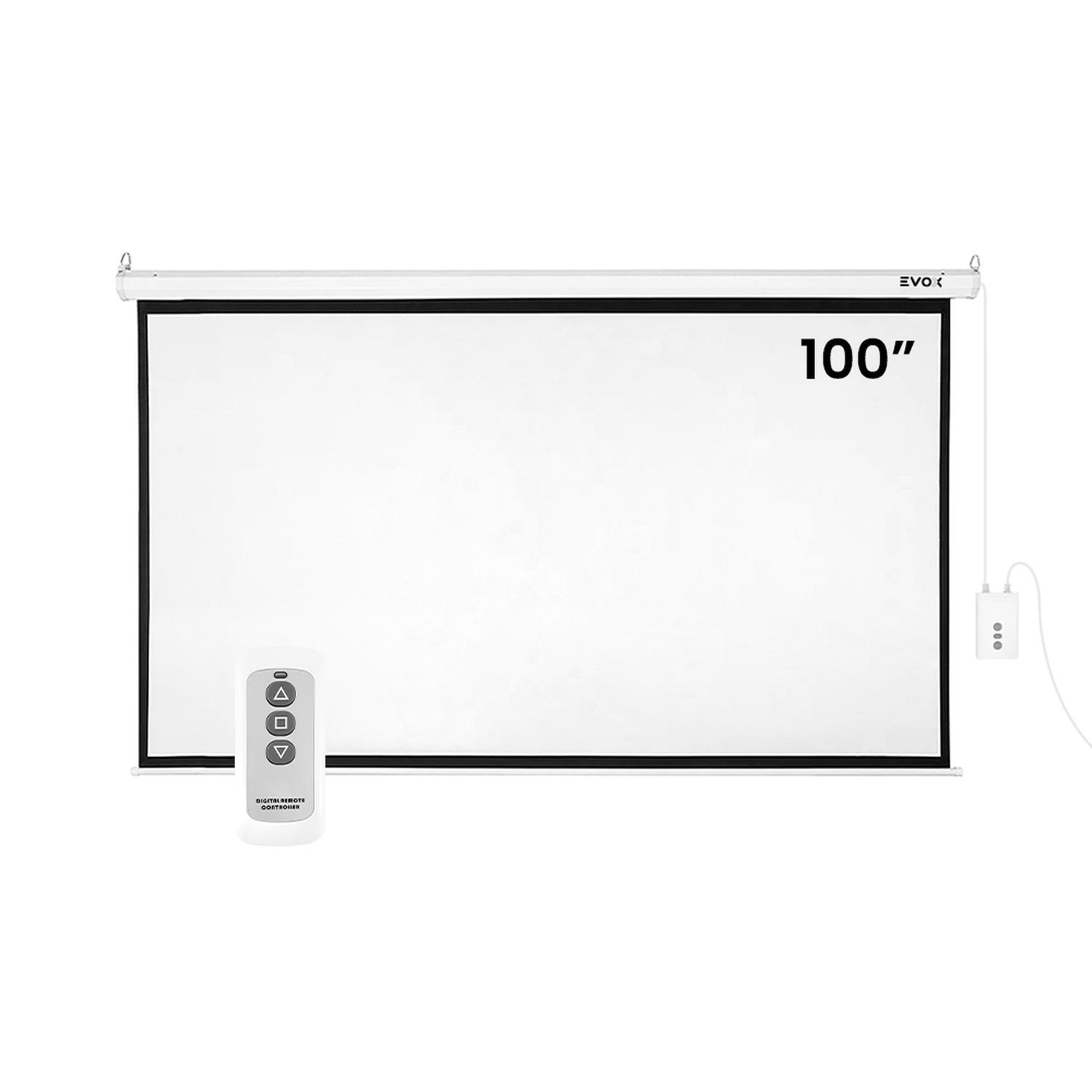 ECRAN ELÉCTRICO EVOX DE 100 PULGADAS 16:9 CON PANTALLA RETRÁCTIL AUTOMÁTICA - 1
